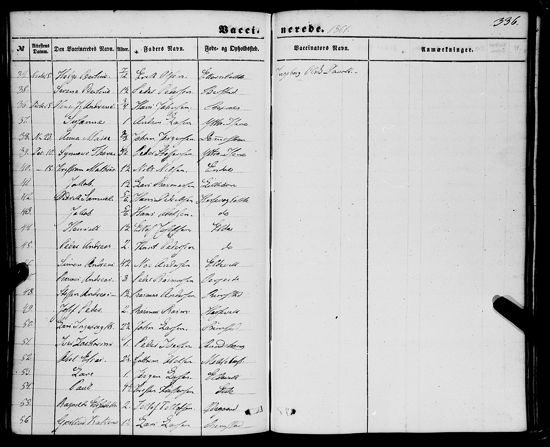 Davik sokneprestembete, AV/SAB-A-79701/H/Haa/Haaa/L0005: Parish register (official) no. A 5, 1850-1866, p. 336