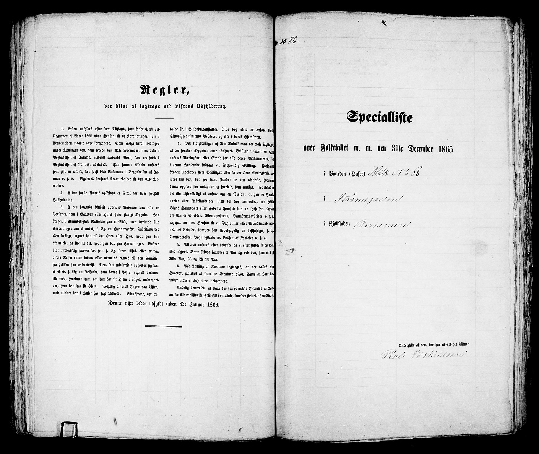 RA, 1865 census for Bragernes in Drammen, 1865, p. 191