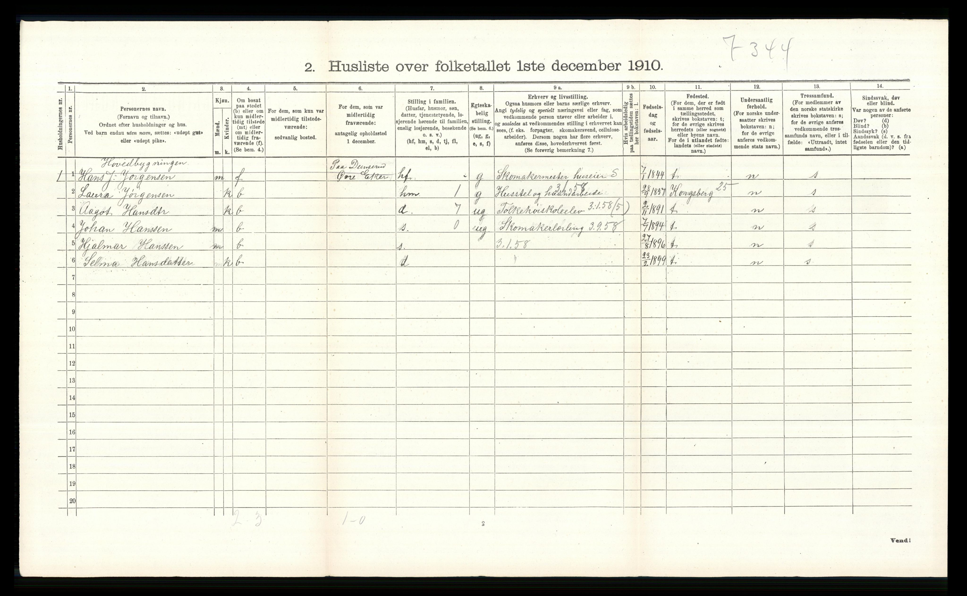 RA, 1910 census for Øvre Eiker, 1910, p. 842