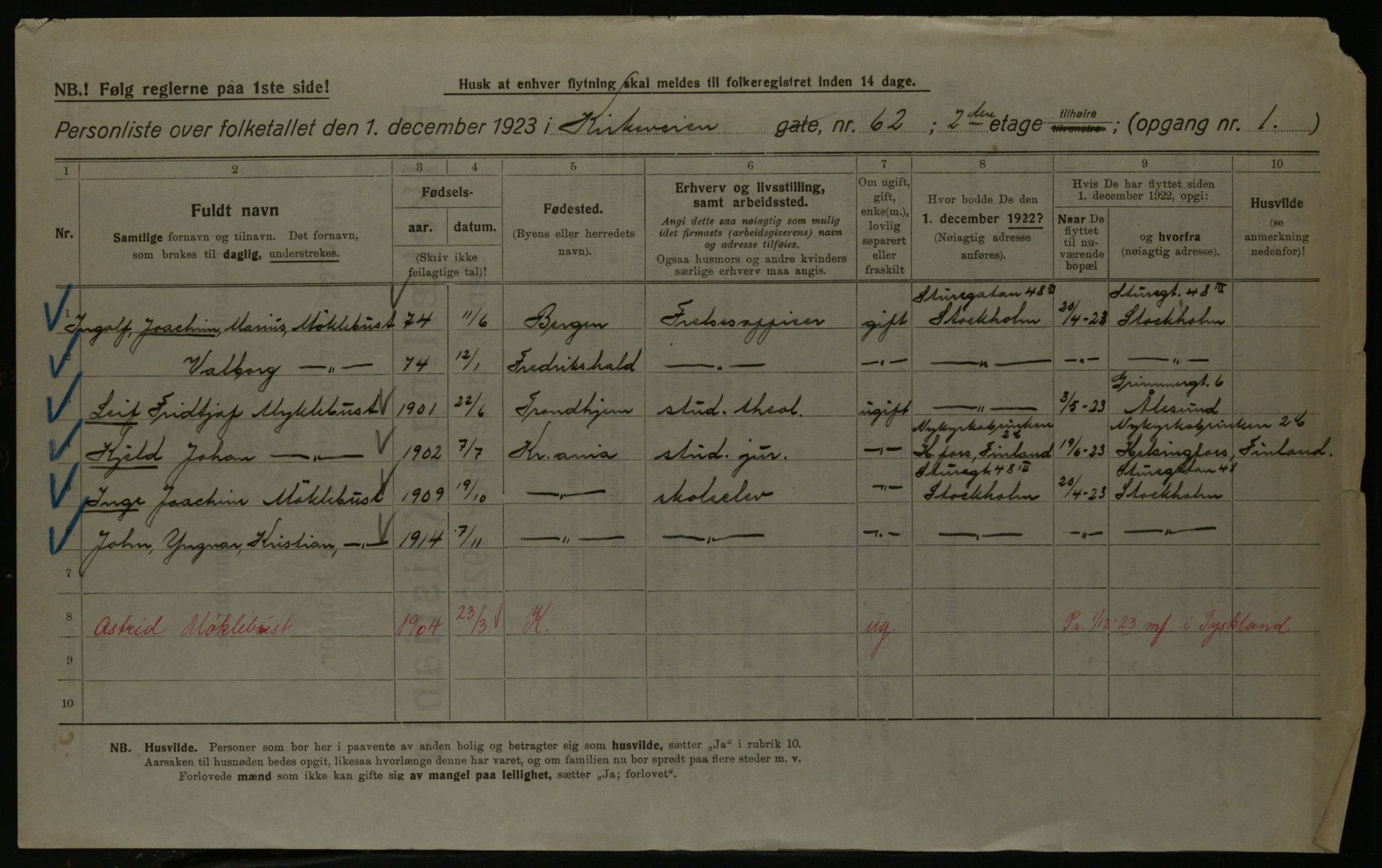 OBA, Municipal Census 1923 for Kristiania, 1923, p. 57044