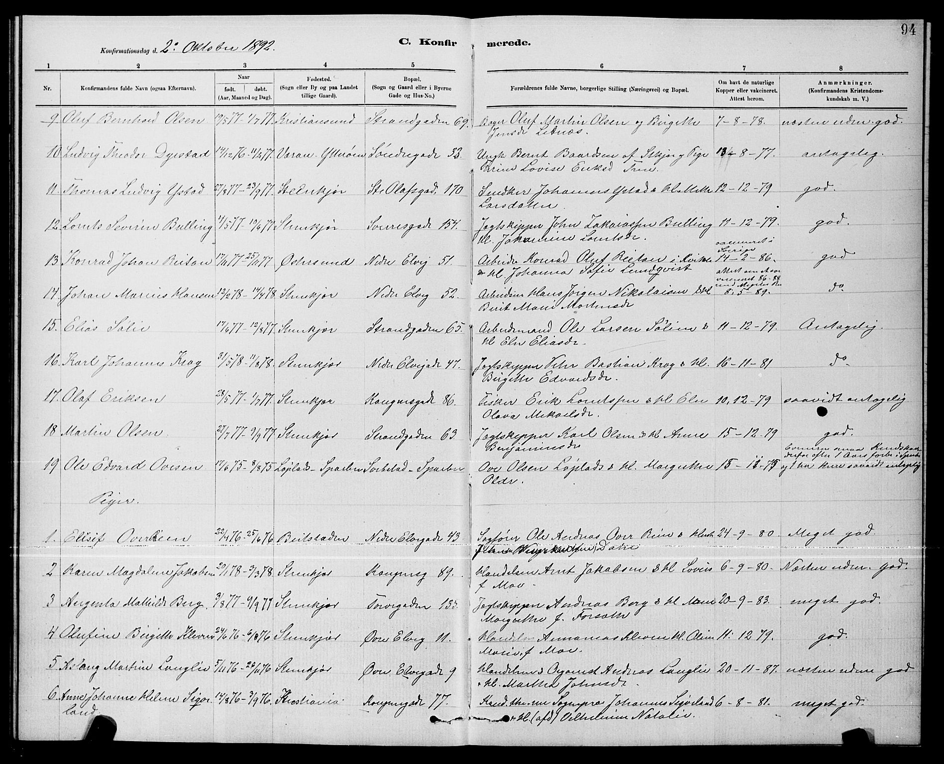 Ministerialprotokoller, klokkerbøker og fødselsregistre - Nord-Trøndelag, AV/SAT-A-1458/739/L0374: Parish register (copy) no. 739C02, 1883-1898, p. 94