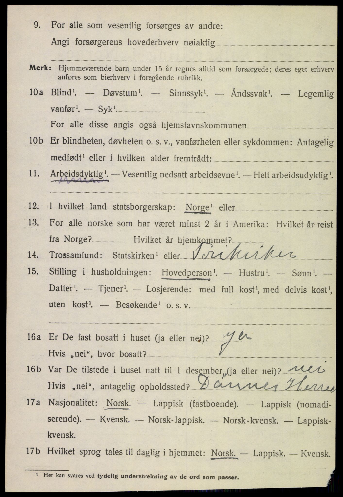 SAT, 1920 census for Rødøy, 1920, p. 5197