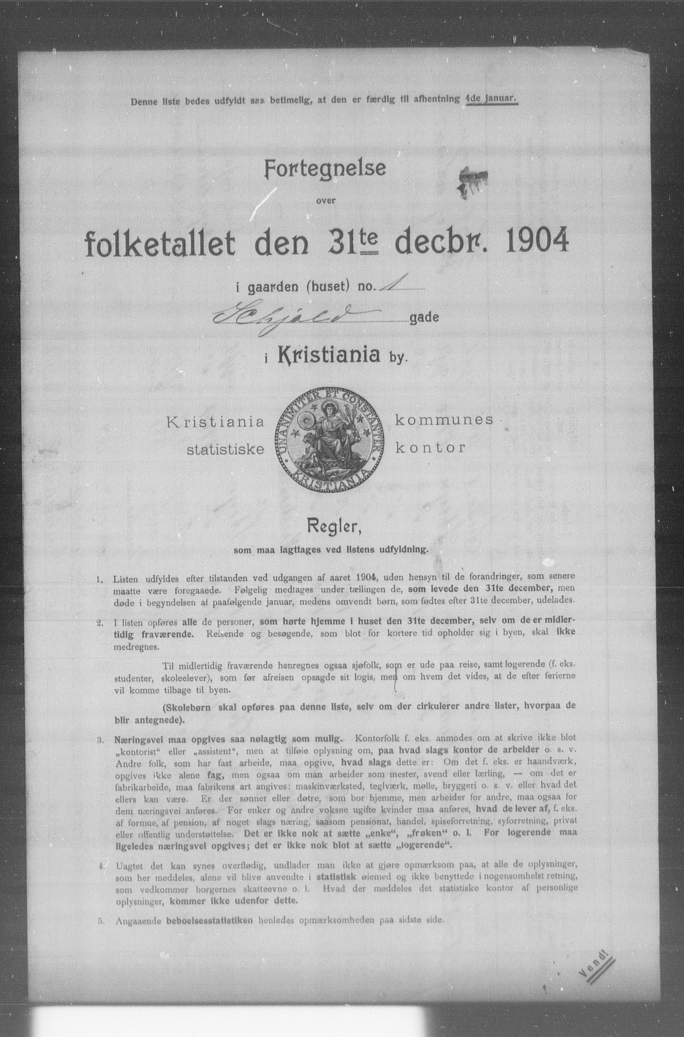 OBA, Municipal Census 1904 for Kristiania, 1904, p. 18276