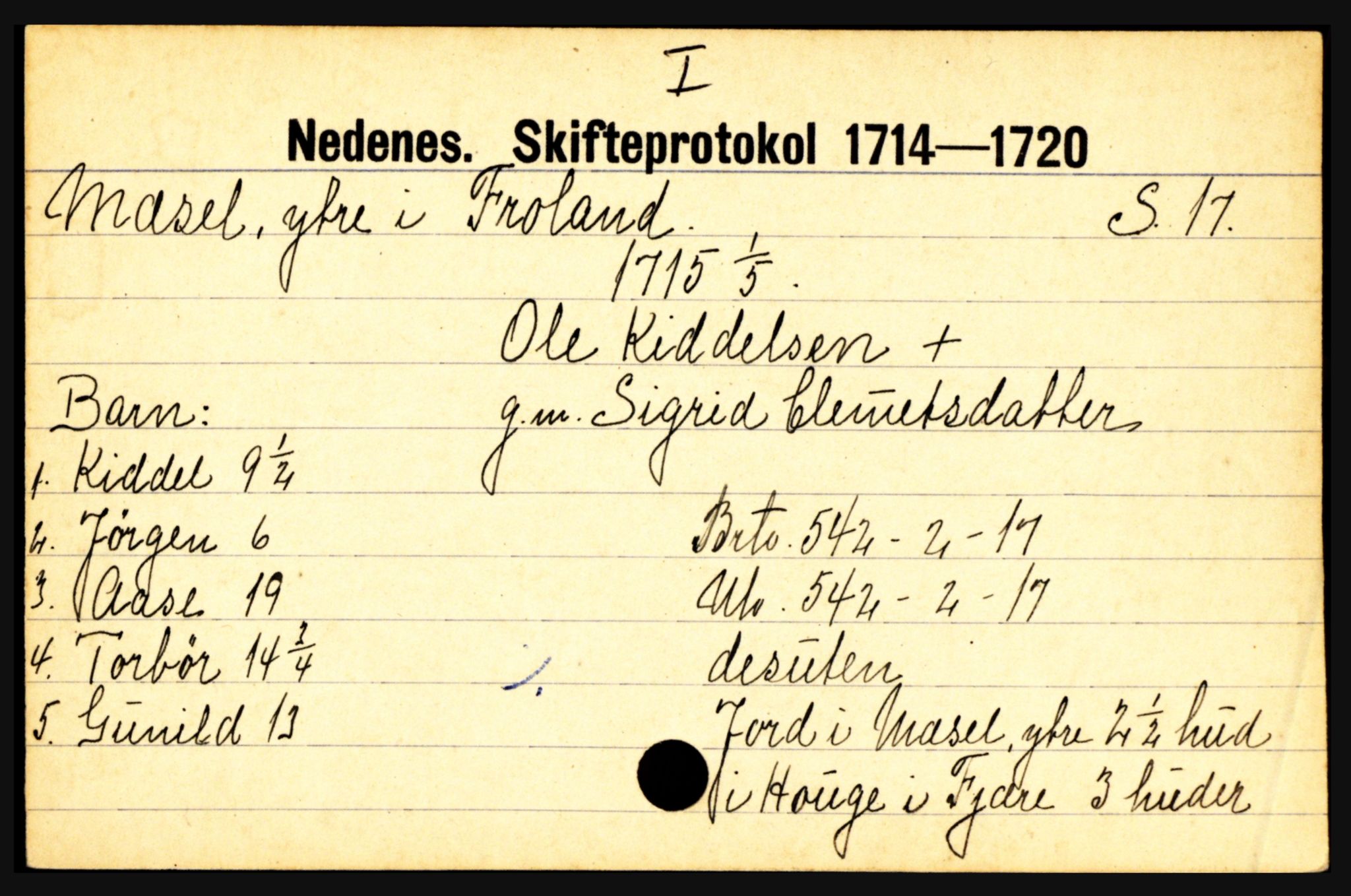 Nedenes sorenskriveri før 1824, AV/SAK-1221-0007/H, p. 20581