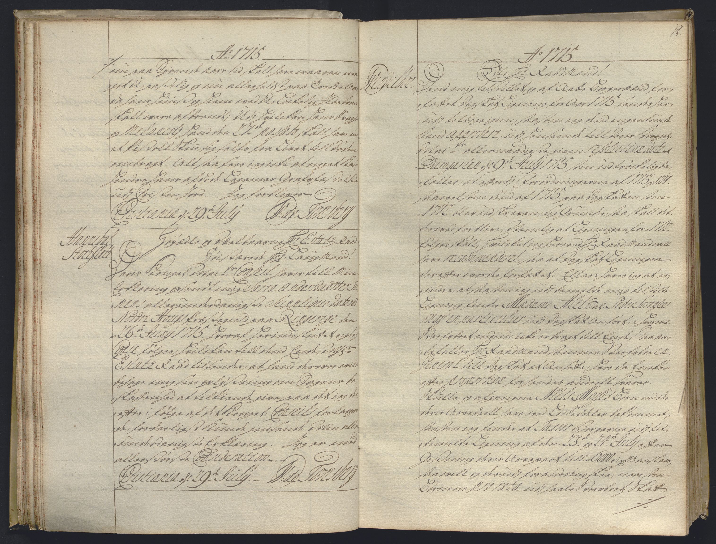 Kristiania stiftamt, AV/SAO-A-10386/B/Ba/L0004: Kopibok, 1715-1717, p. 17b-18a