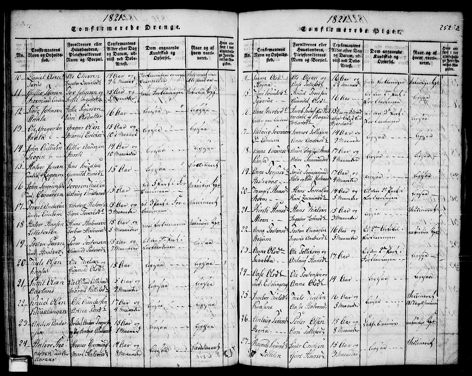 Sauherad kirkebøker, AV/SAKO-A-298/F/Fa/L0005: Parish register (official) no. I 5, 1815-1829, p. 252