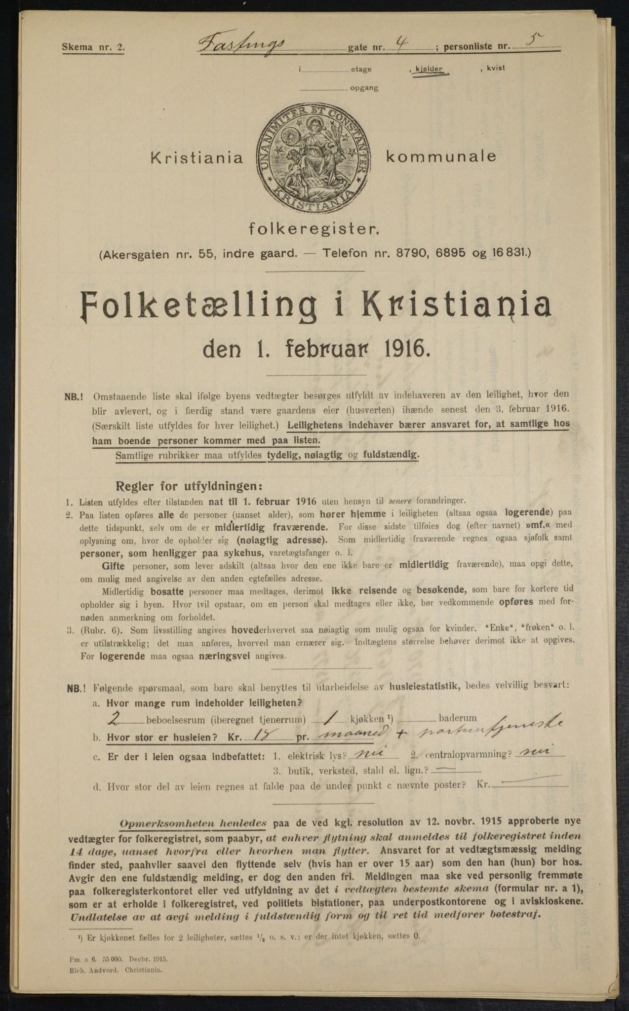 OBA, Municipal Census 1916 for Kristiania, 1916, p. 24014