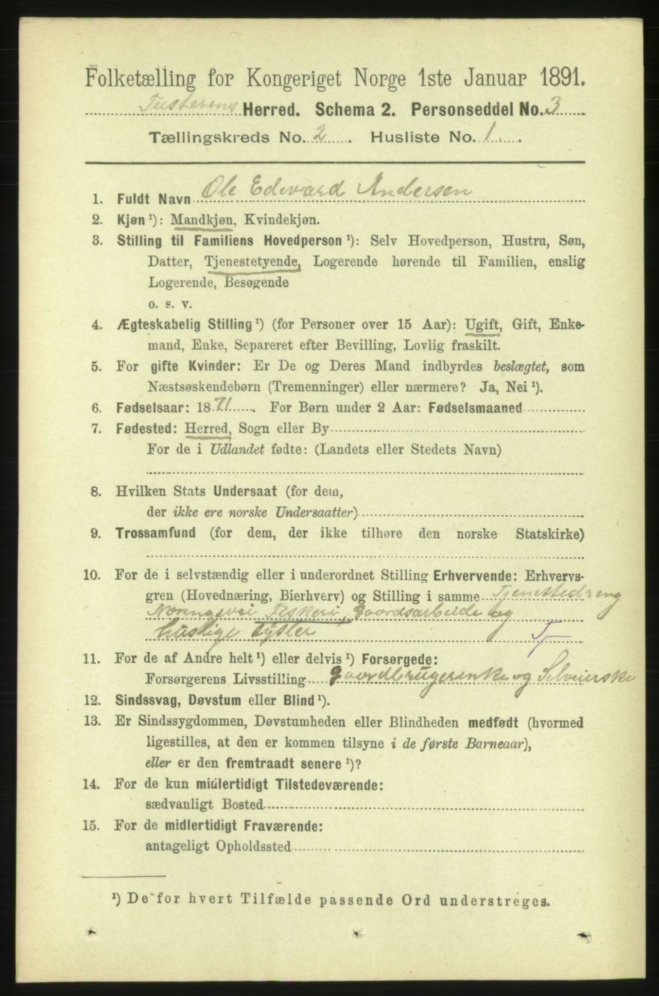 RA, 1891 census for 1572 Tustna, 1891, p. 677