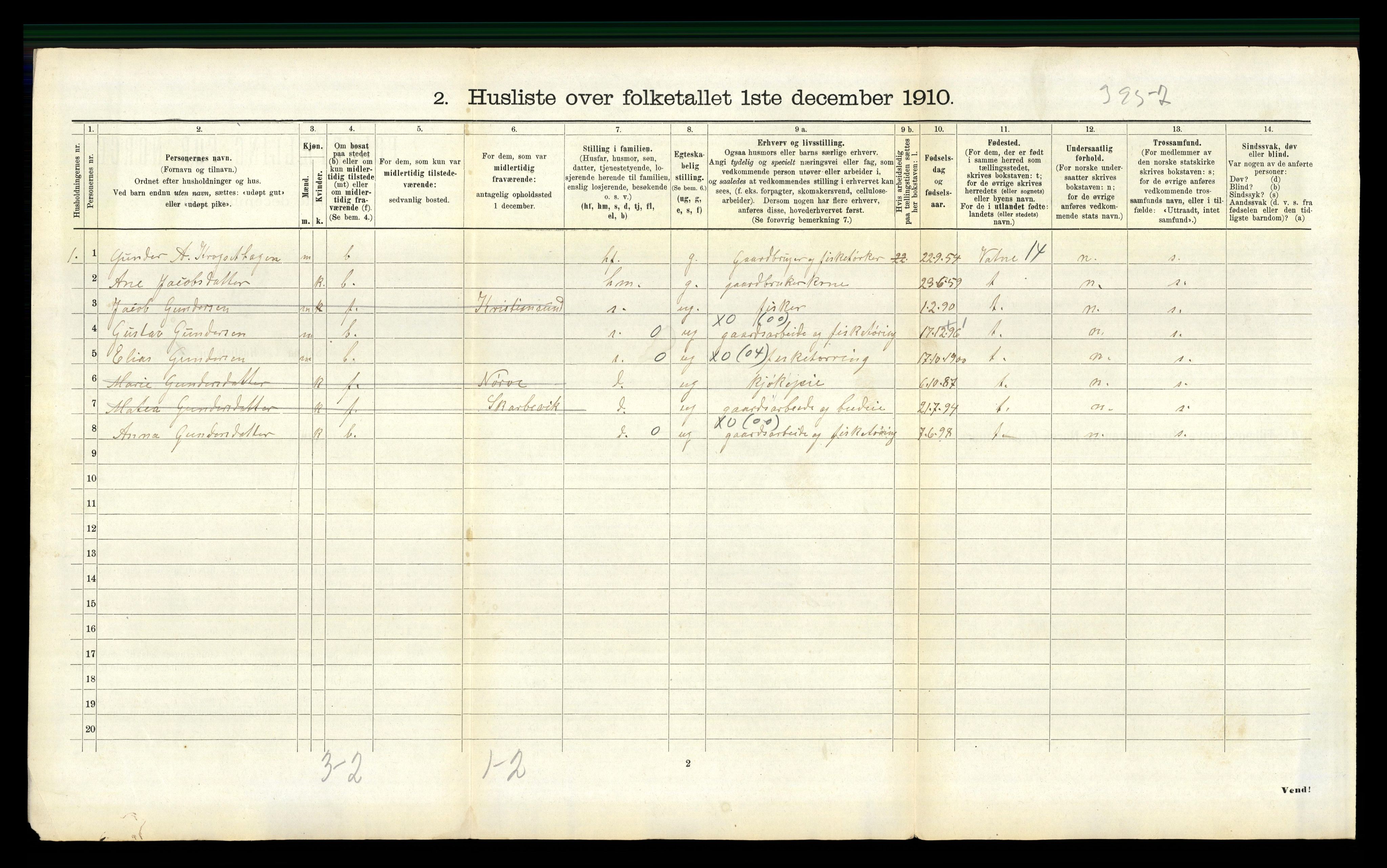 RA, 1910 census for Borgund, 1910, p. 1796