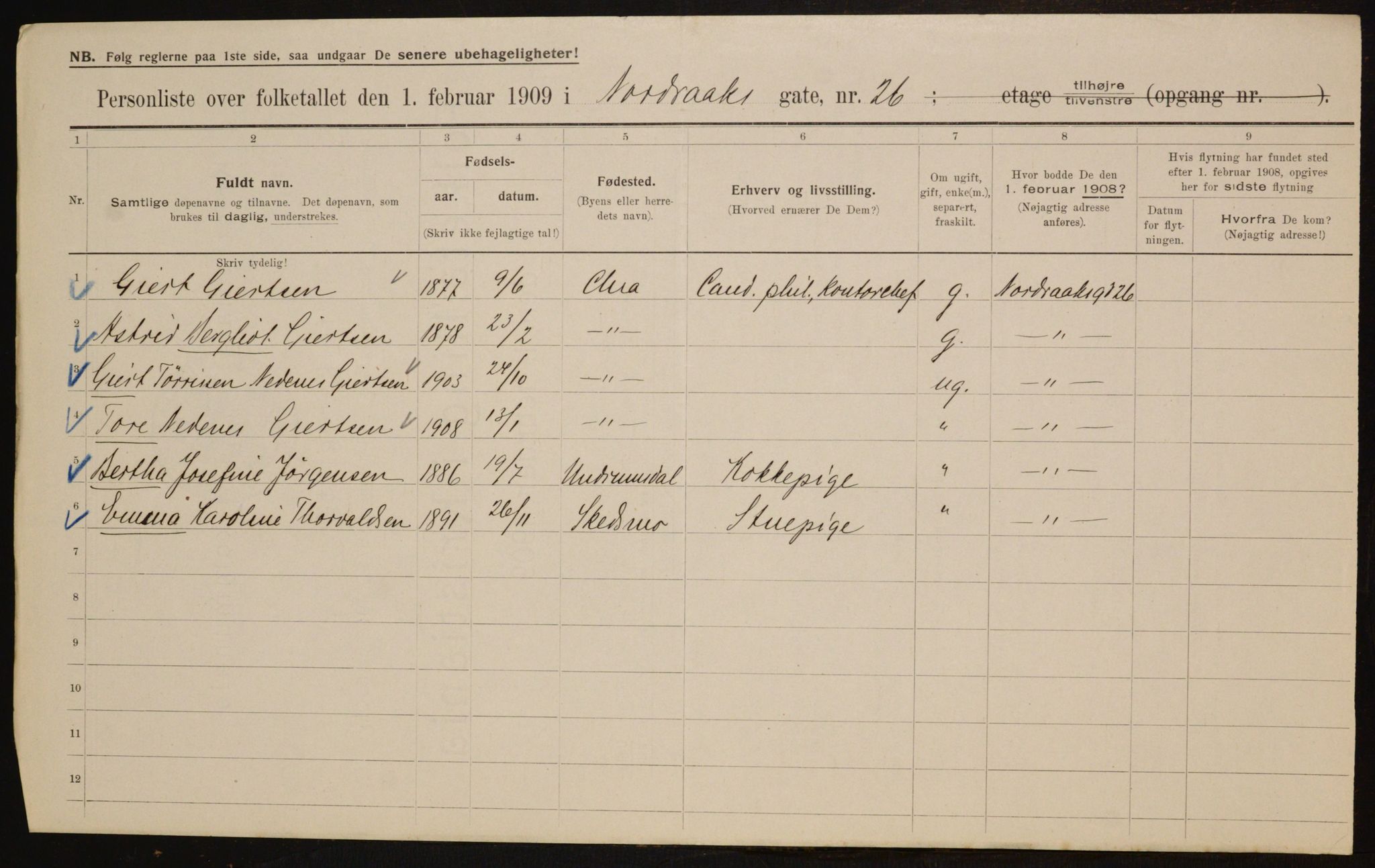 OBA, Municipal Census 1909 for Kristiania, 1909, p. 66977