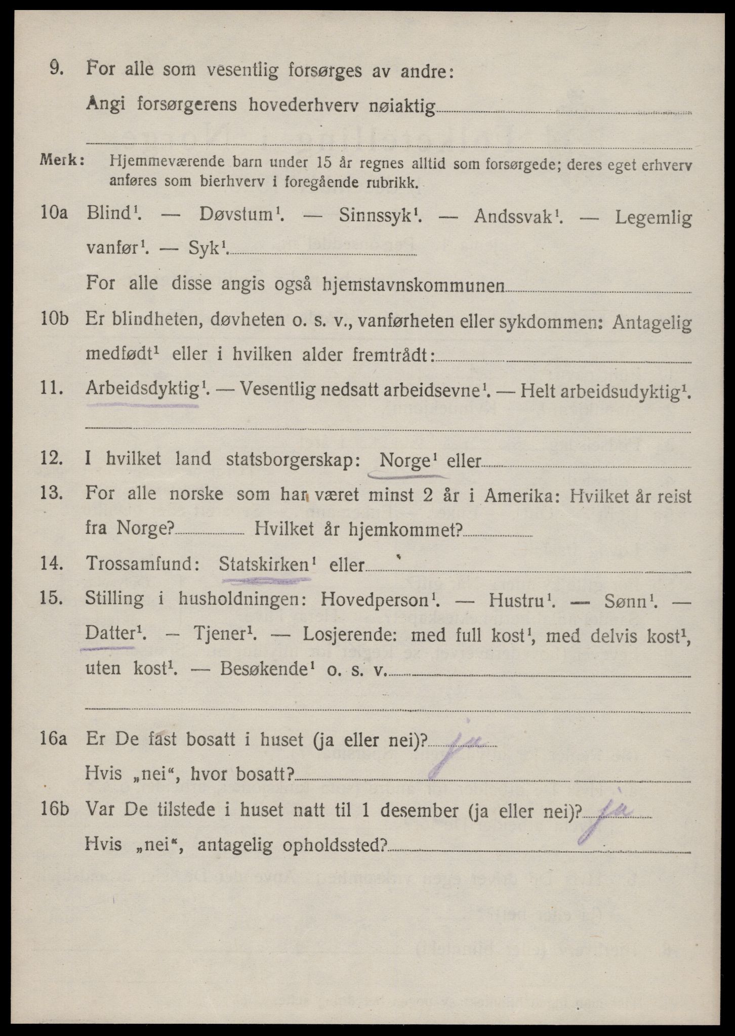 SAT, 1920 census for Borgund, 1920, p. 19007