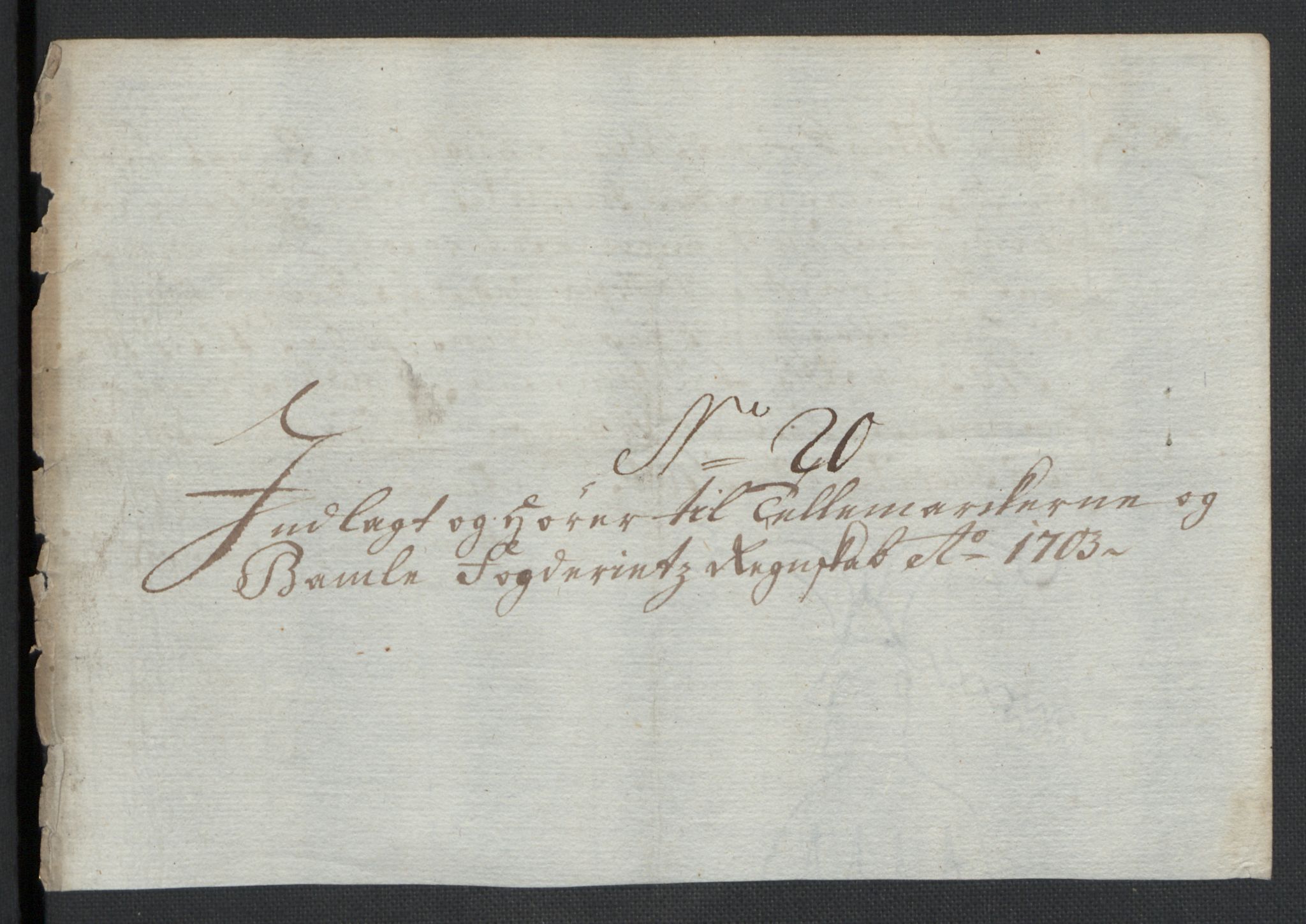 Rentekammeret inntil 1814, Reviderte regnskaper, Fogderegnskap, RA/EA-4092/R36/L2110: Fogderegnskap Øvre og Nedre Telemark og Bamble, 1703, p. 62