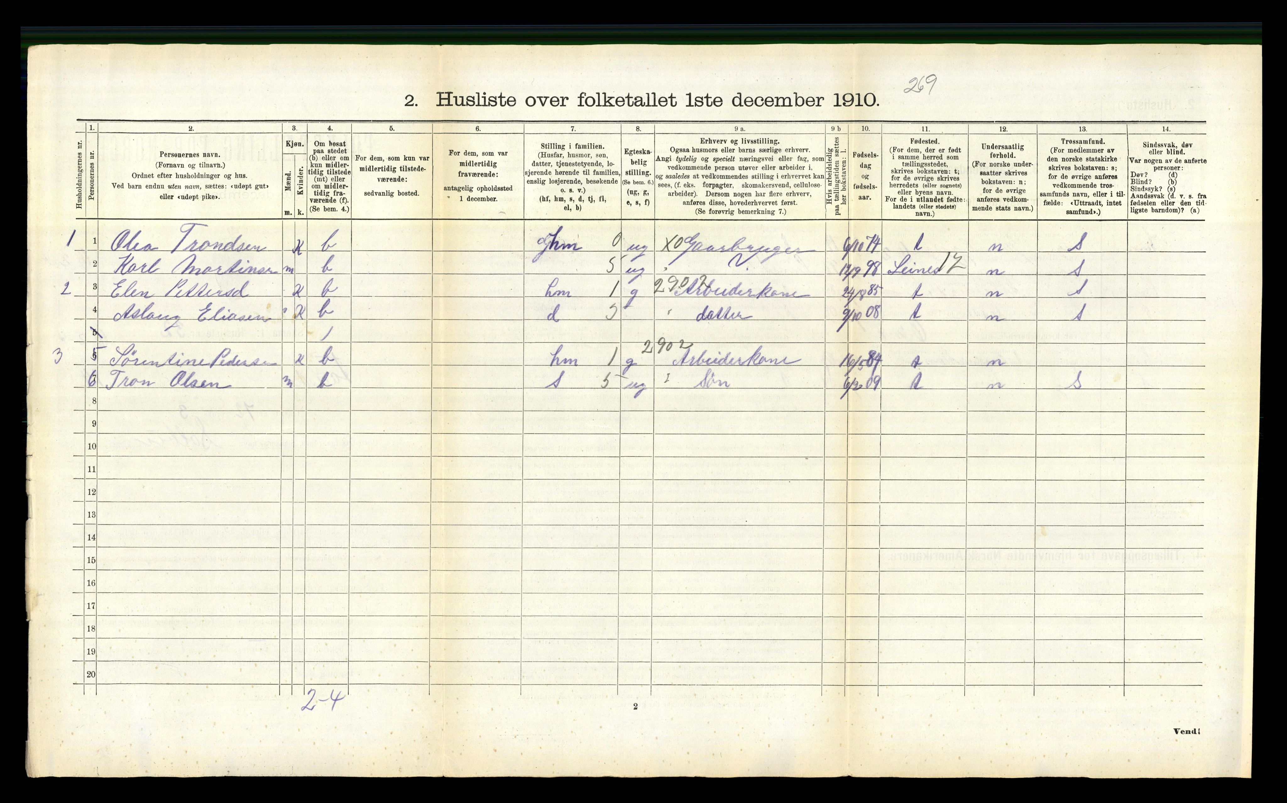 RA, 1910 census for Fauske, 1910, p. 1709