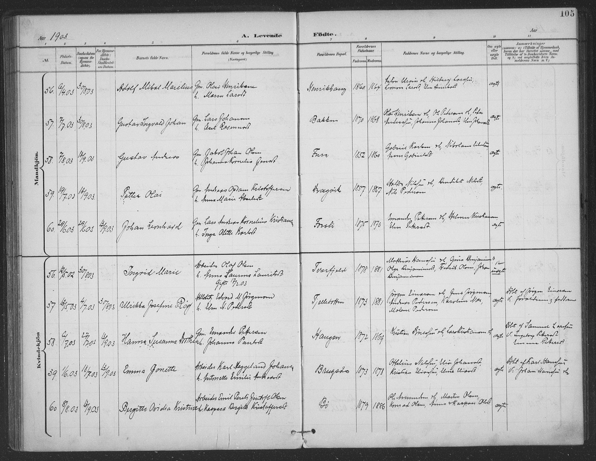 Ministerialprotokoller, klokkerbøker og fødselsregistre - Nordland, AV/SAT-A-1459/863/L0899: Parish register (official) no. 863A11, 1897-1906, p. 105