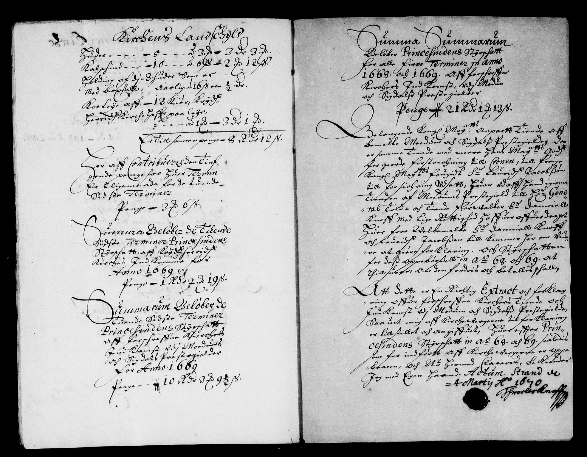 Rentekammeret inntil 1814, Reviderte regnskaper, Stiftamtstueregnskaper, Landkommissariatet på Akershus og Akershus stiftamt, AV/RA-EA-5869/R/Rb/L0066: Akershus stiftamt, 1668-1669