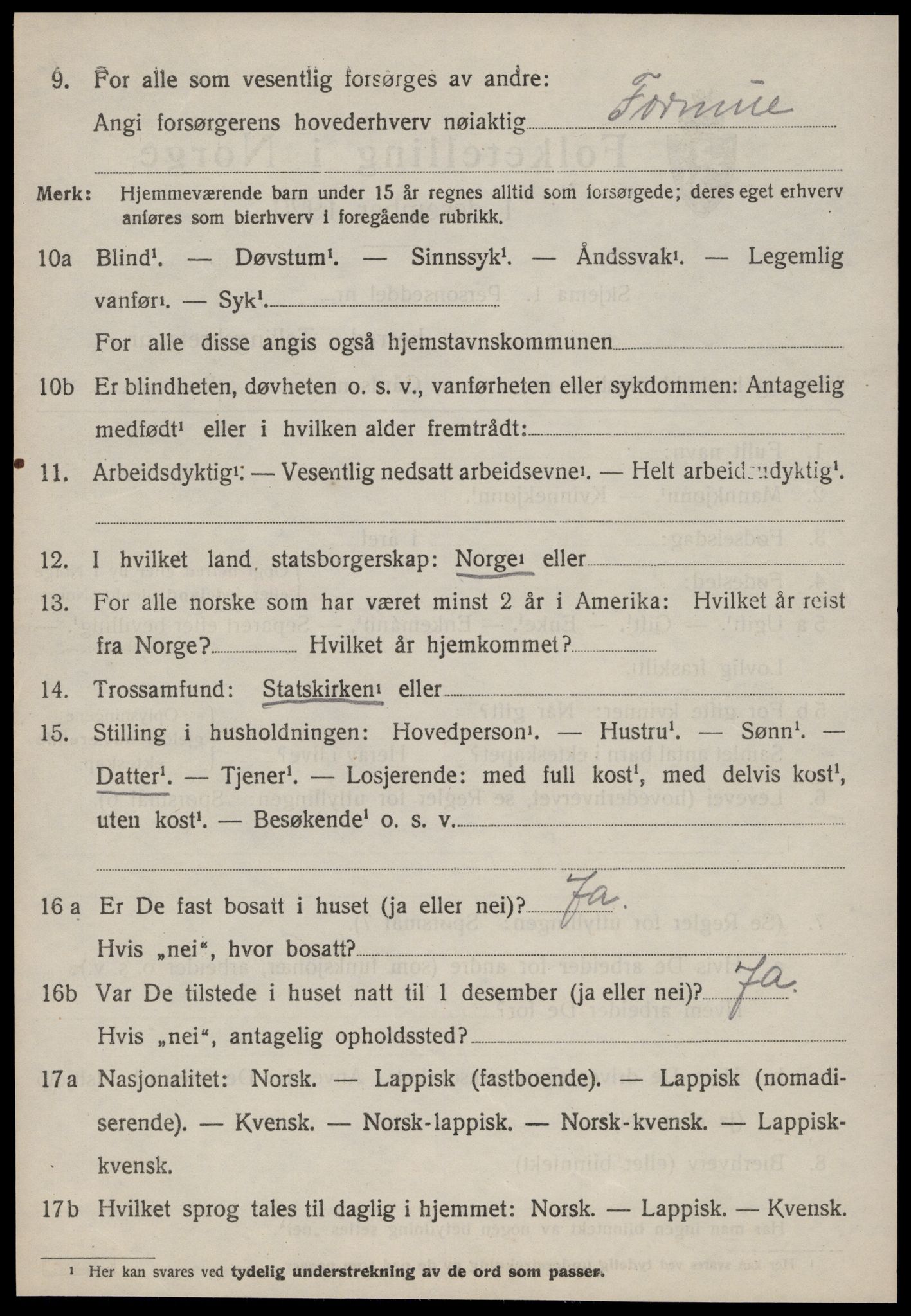 SAT, 1920 census for Meldal, 1920, p. 5910