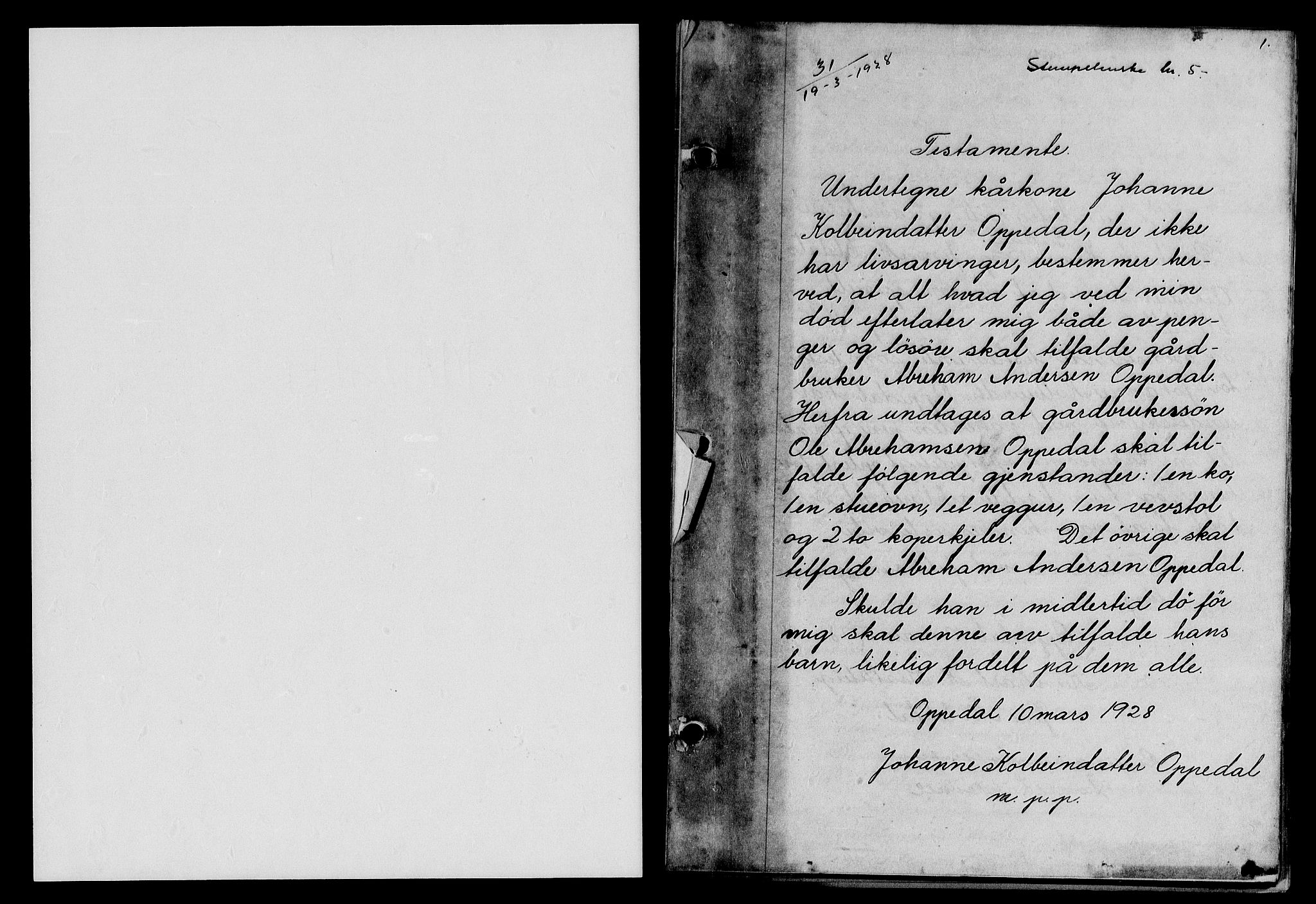 Sunnfjord tingrett, SAB/A-3201/1/G/Gb/Gba/L0048: Mortgage book no. II.B.48, 1928-1928, Deed date: 19.03.1928