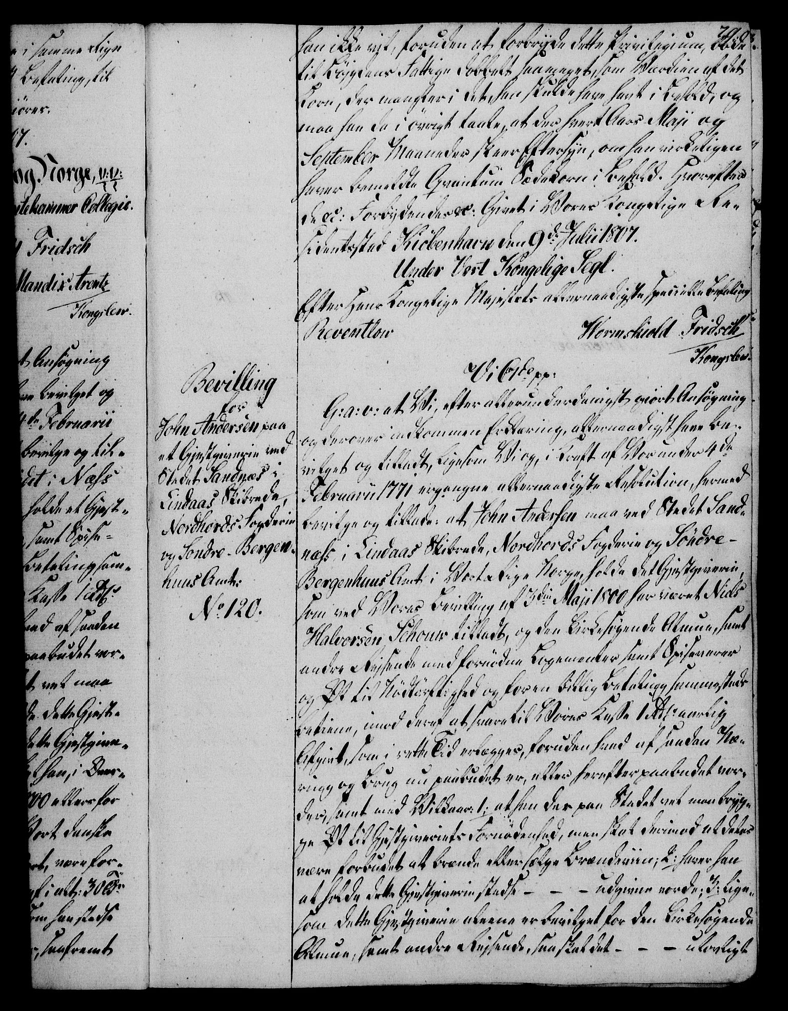 Rentekammeret, Kammerkanselliet, AV/RA-EA-3111/G/Gg/Gga/L0019: Norsk ekspedisjonsprotokoll med register (merket RK 53.19), 1807-1810, p. 79