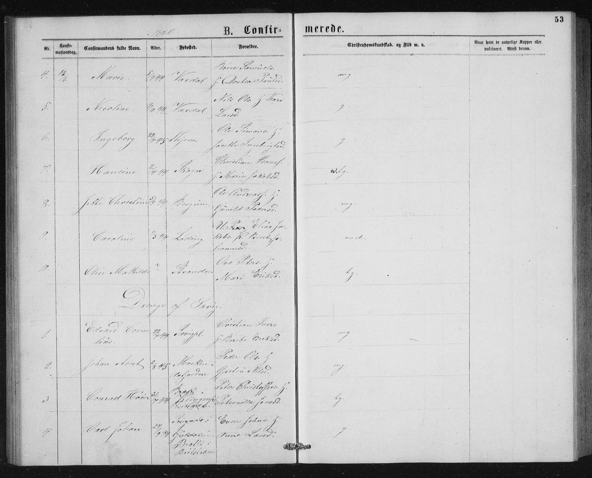 Ministerialprotokoller, klokkerbøker og fødselsregistre - Nord-Trøndelag, SAT/A-1458/768/L0567: Parish register (official) no. 768A02, 1837-1865, p. 53