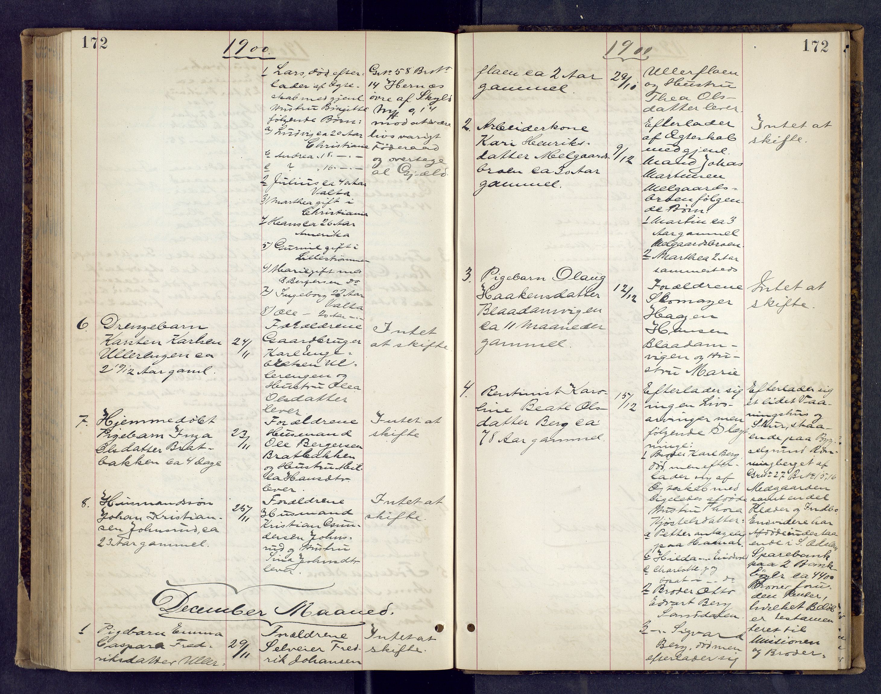 Vinger og Odal sorenskriveri, AV/SAH-TING-022/J/Jf/L0002: Dødsfallsprotokoll - Odal, 1881-1901, p. 172