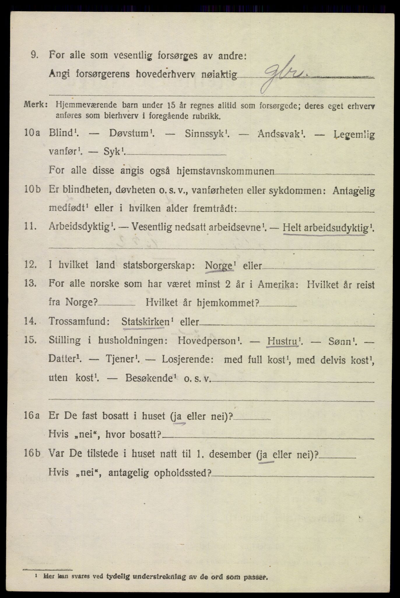 SAH, 1920 census for Ringebu, 1920, p. 1686