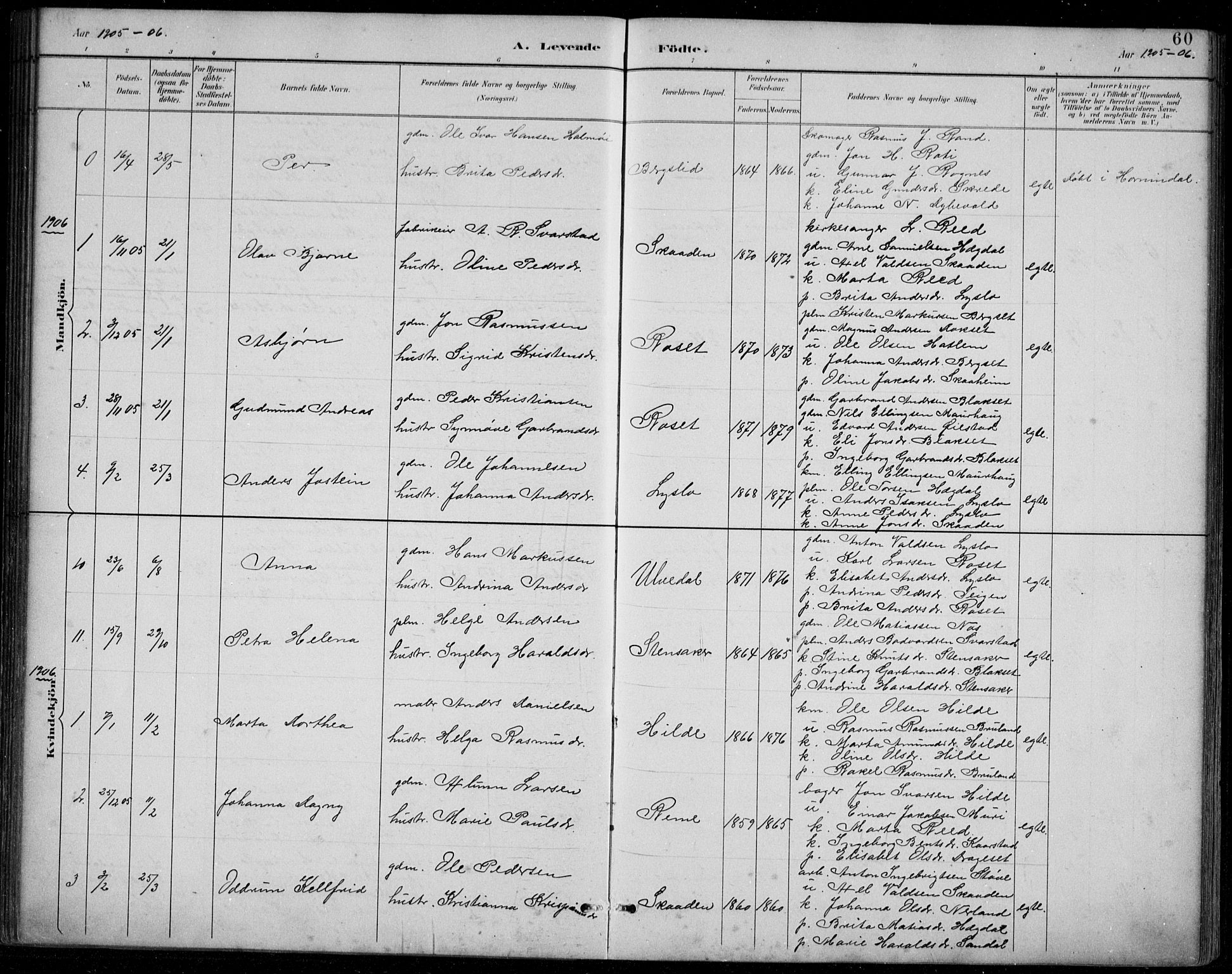 Innvik sokneprestembete, AV/SAB-A-80501: Parish register (copy) no. A 3, 1886-1912, p. 60