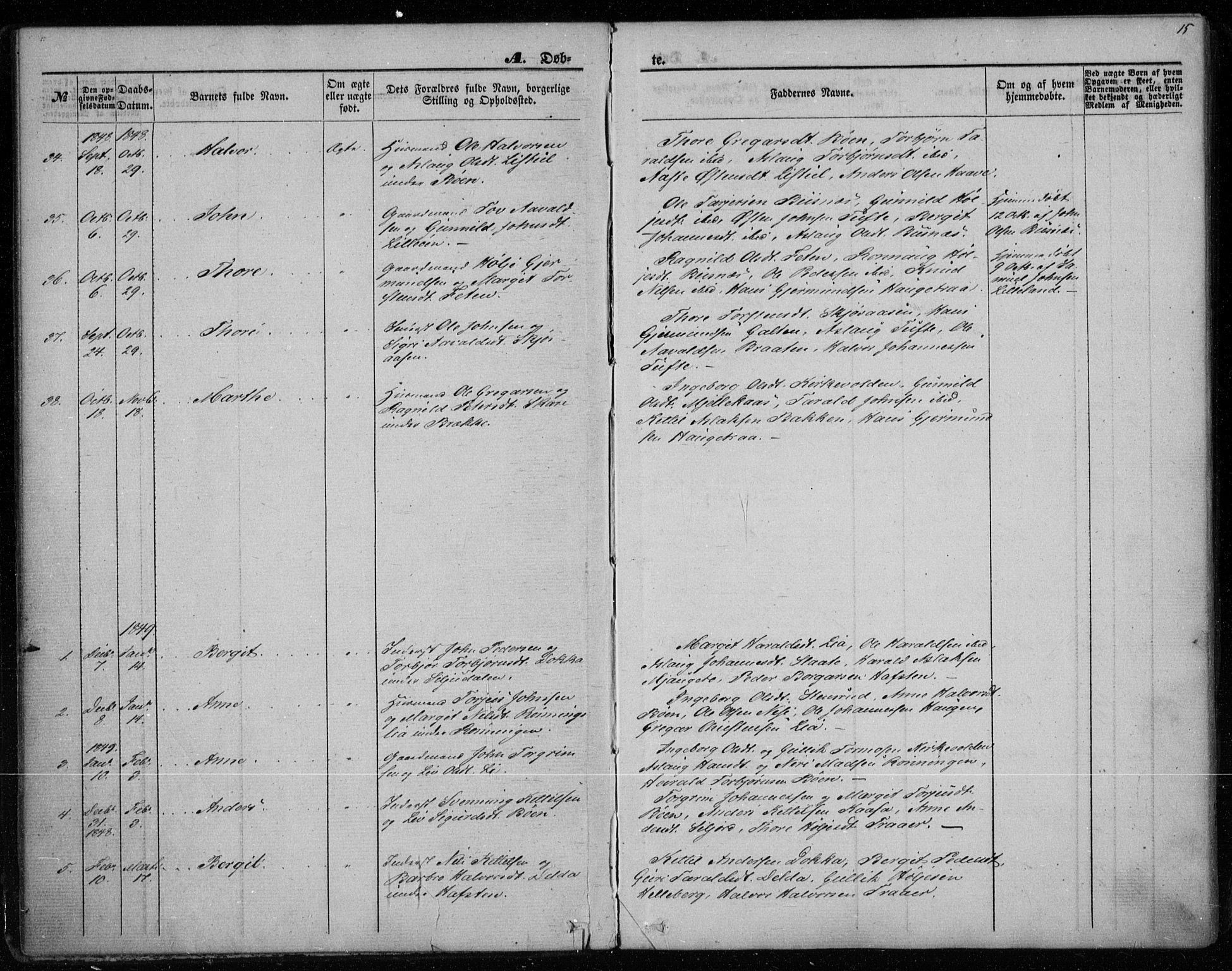 Gransherad kirkebøker, SAKO/A-267/F/Fa/L0002: Parish register (official) no. I 2, 1844-1859, p. 15