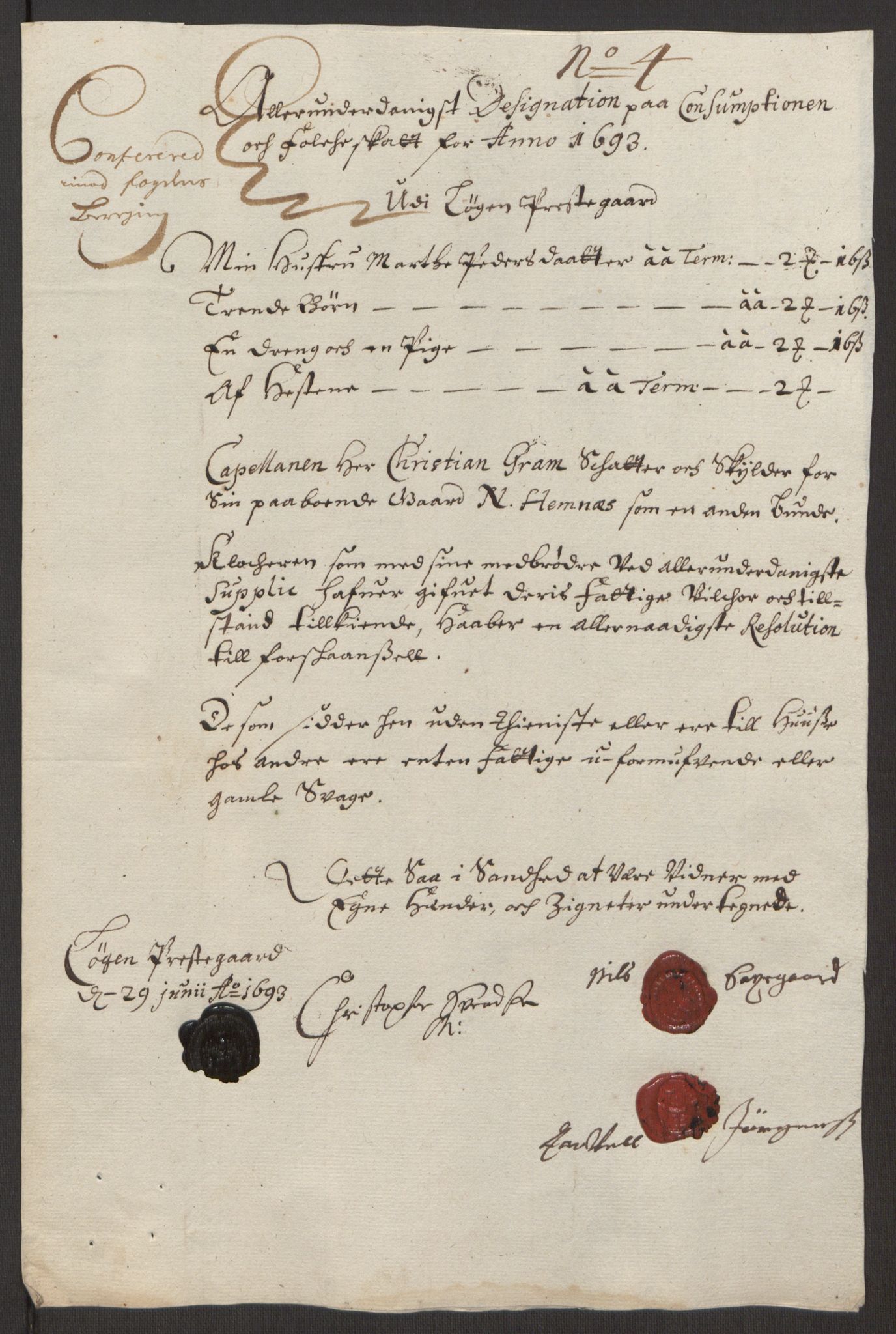 Rentekammeret inntil 1814, Reviderte regnskaper, Fogderegnskap, AV/RA-EA-4092/R11/L0578: Fogderegnskap Nedre Romerike, 1693, p. 201