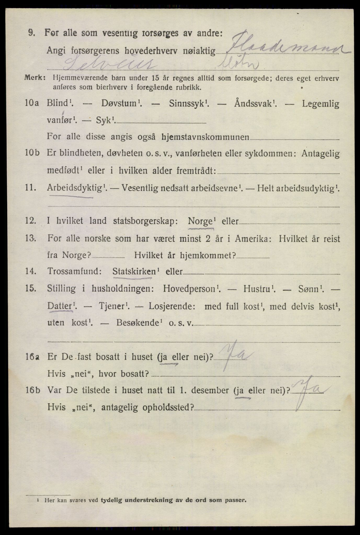 SAKO, 1920 census for Lunde, 1920, p. 4428