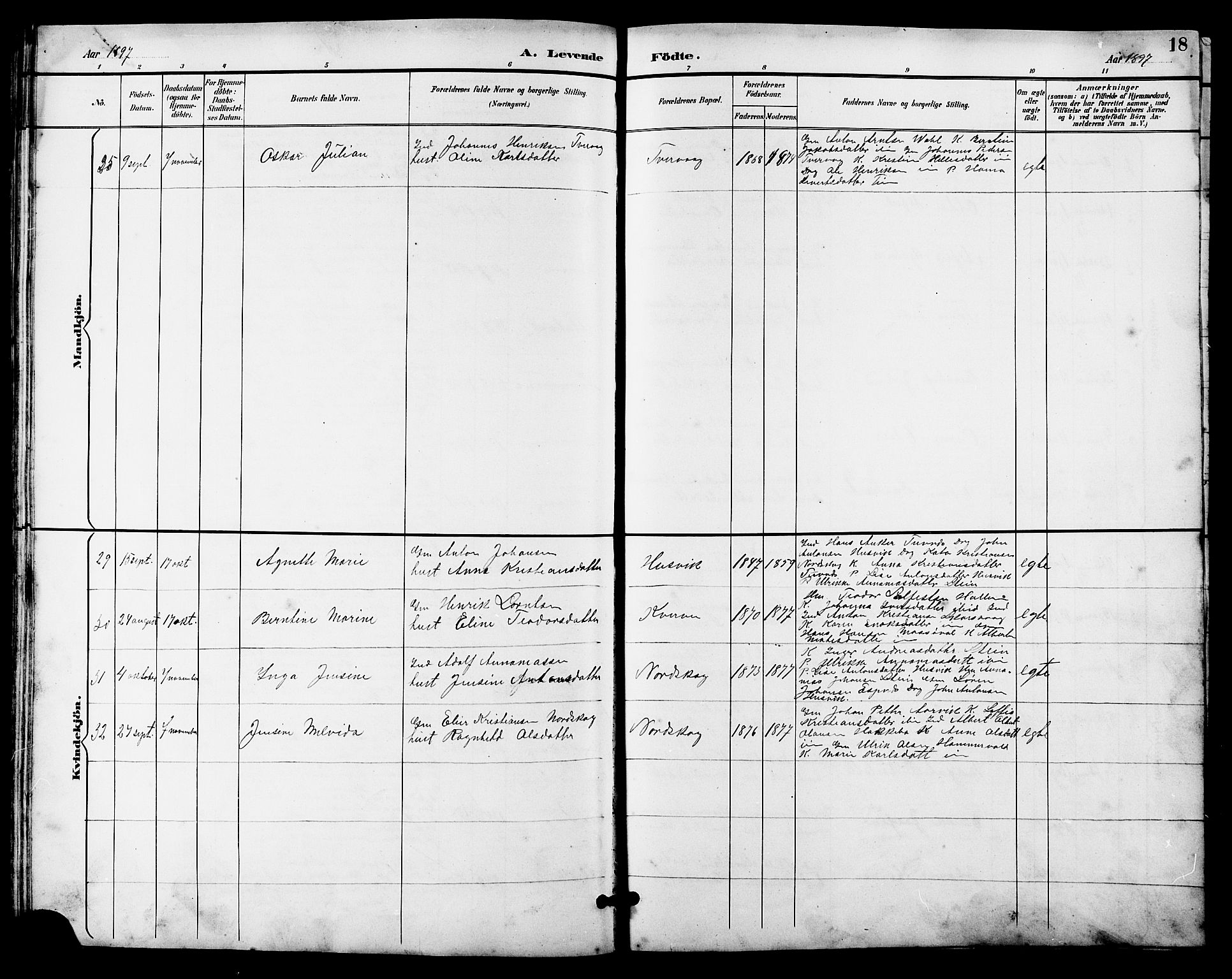 Ministerialprotokoller, klokkerbøker og fødselsregistre - Sør-Trøndelag, SAT/A-1456/641/L0598: Parish register (copy) no. 641C02, 1893-1910, p. 18