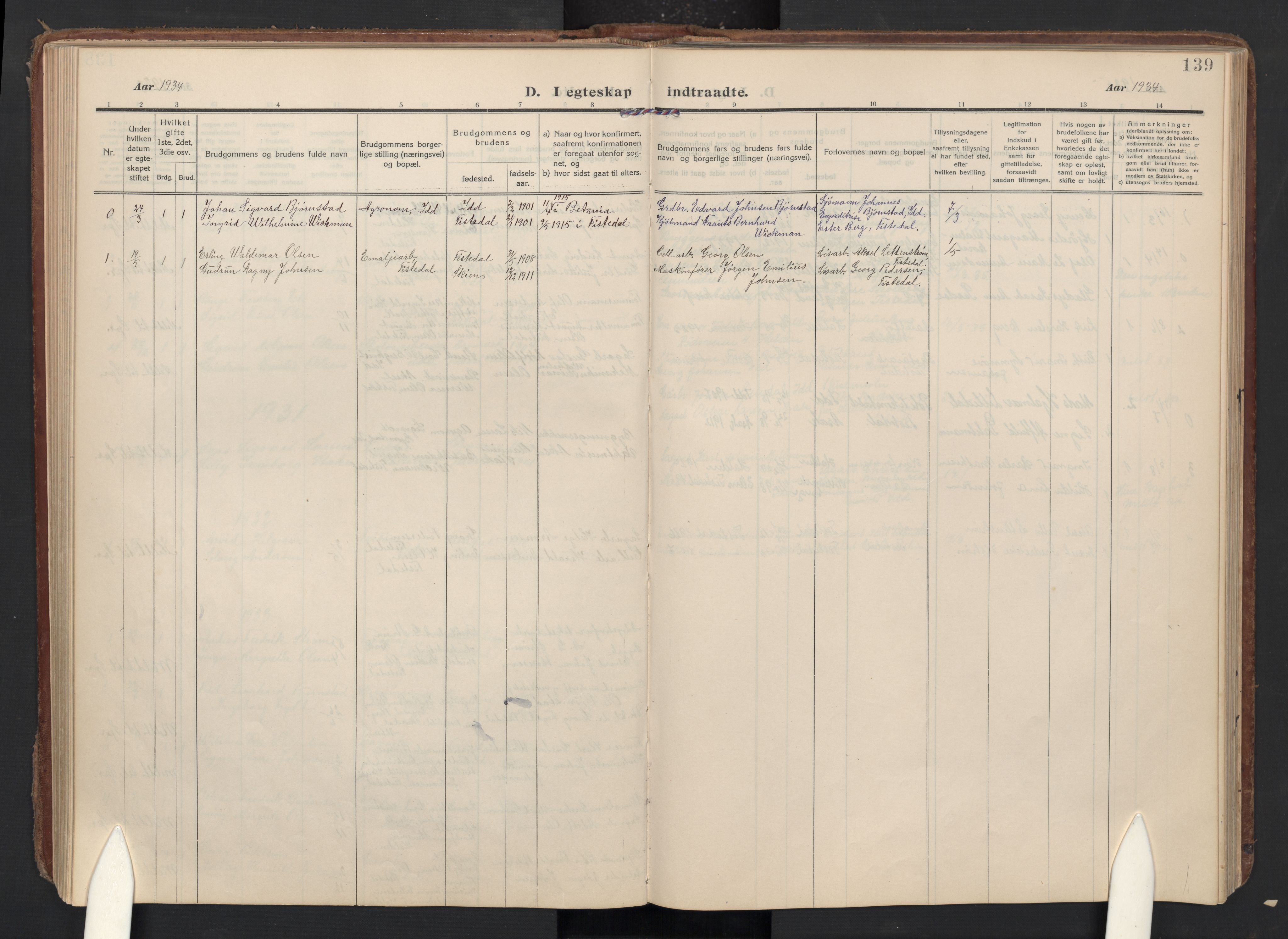 Halden prestekontor Kirkebøker, AV/SAO-A-10909/F/Fc/L0002: Parish register (official) no. III 2, 1909-1945, p. 139