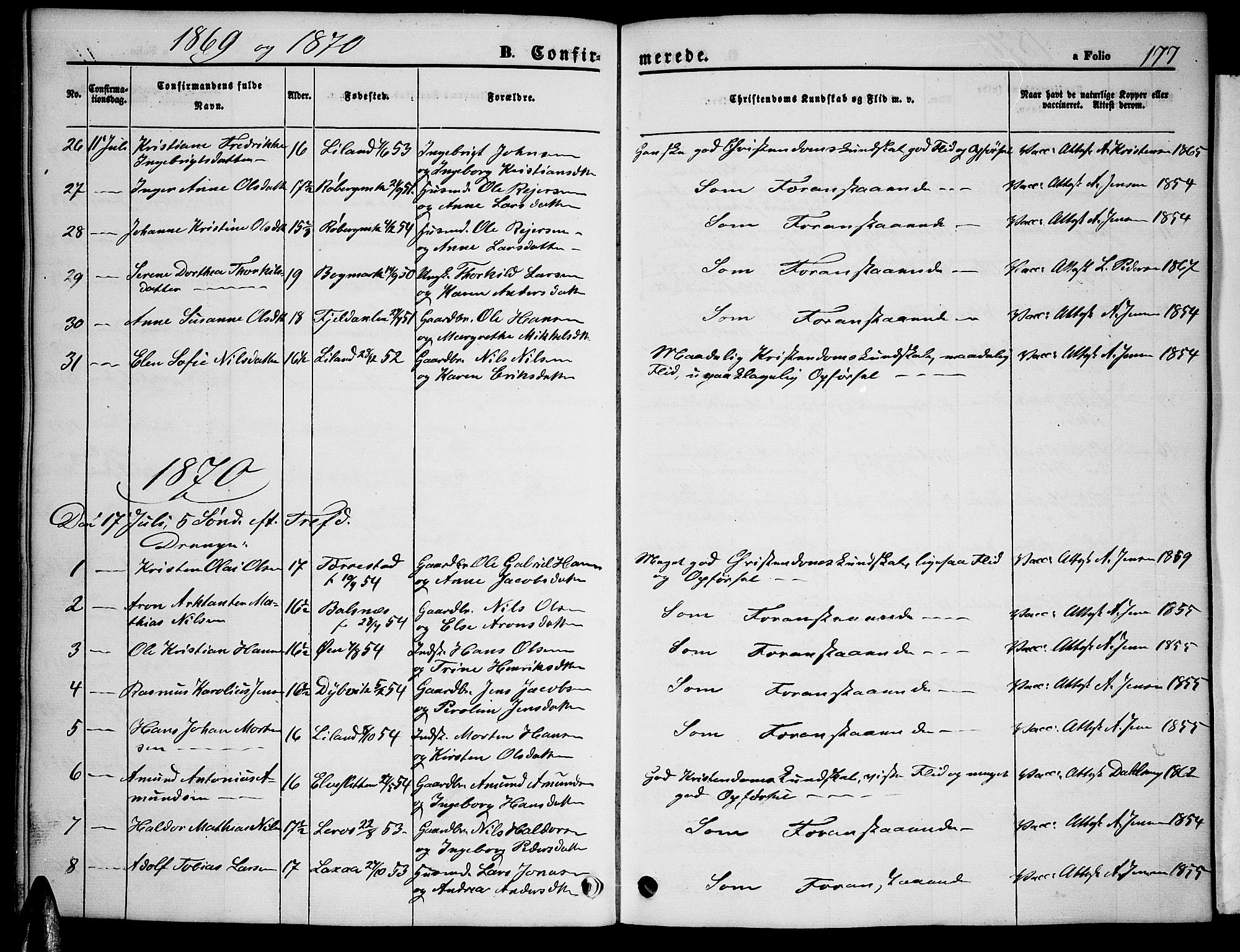 Ministerialprotokoller, klokkerbøker og fødselsregistre - Nordland, SAT/A-1459/863/L0912: Parish register (copy) no. 863C02, 1858-1876, p. 177