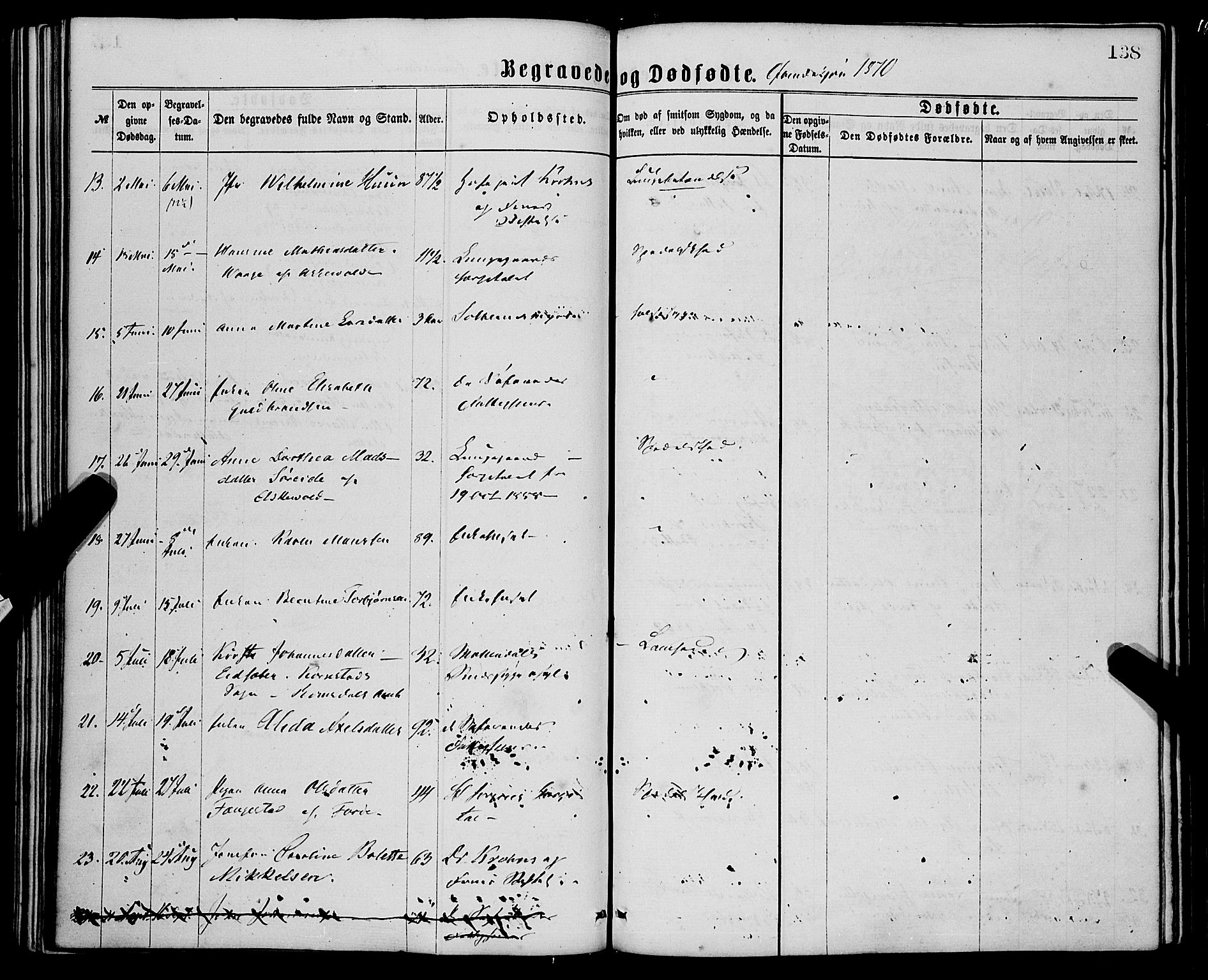 St. Jørgens hospital og Årstad sokneprestembete, AV/SAB-A-99934: Parish register (official) no. A 11, 1864-1886, p. 138