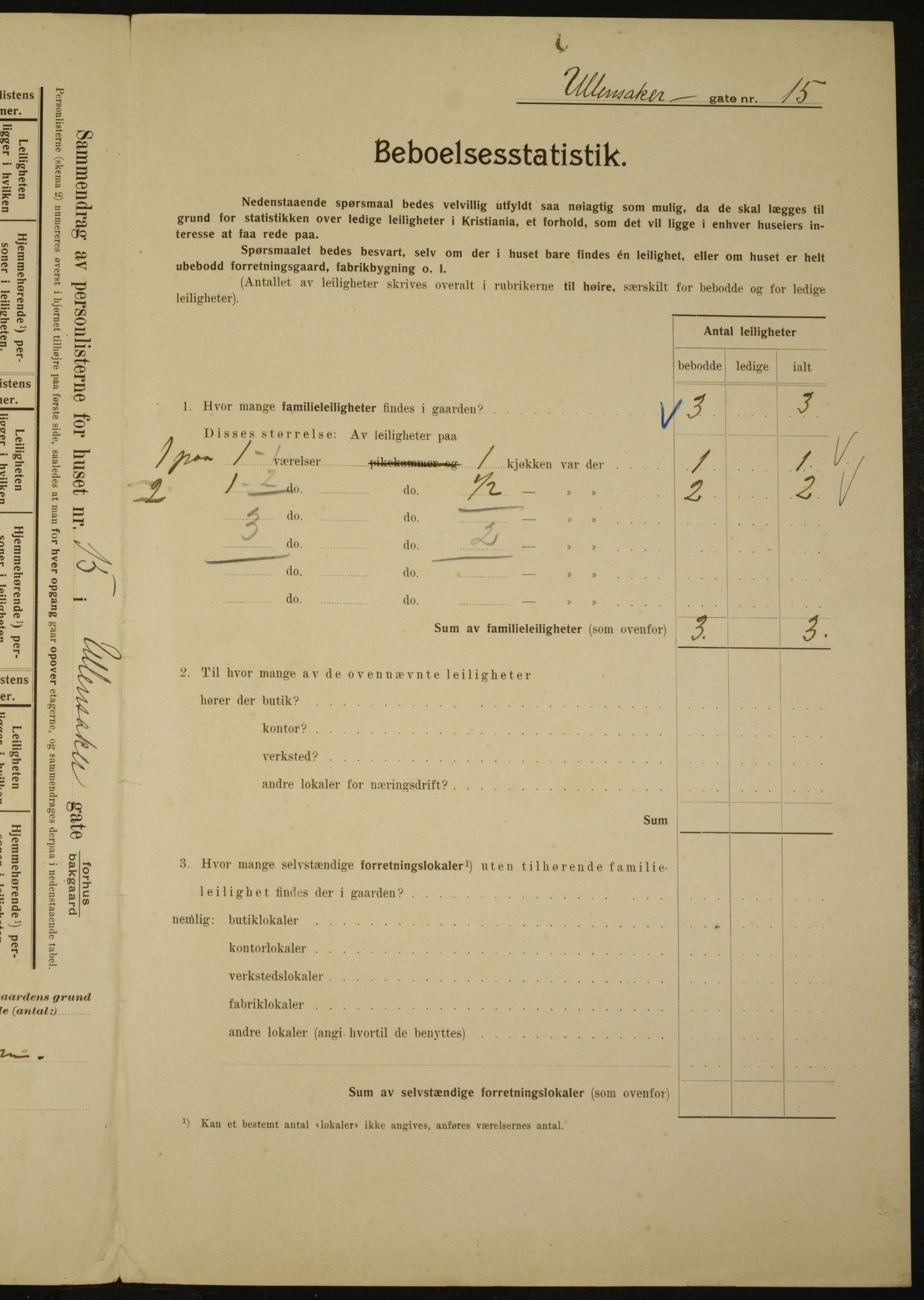 OBA, Municipal Census 1910 for Kristiania, 1910, p. 112663