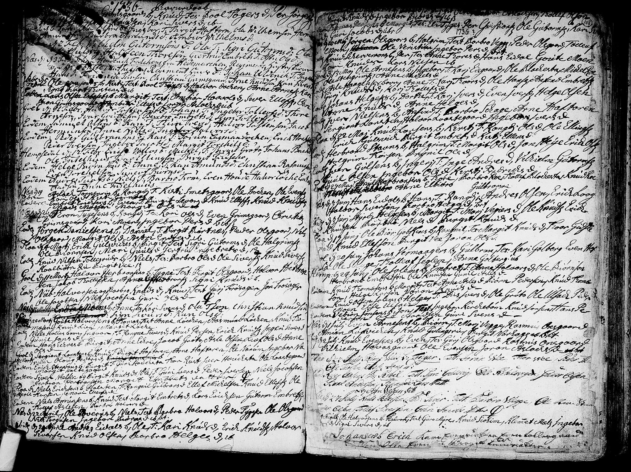 Nes kirkebøker, SAKO/A-236/F/Fa/L0002: Parish register (official) no. 2, 1707-1759, p. 108