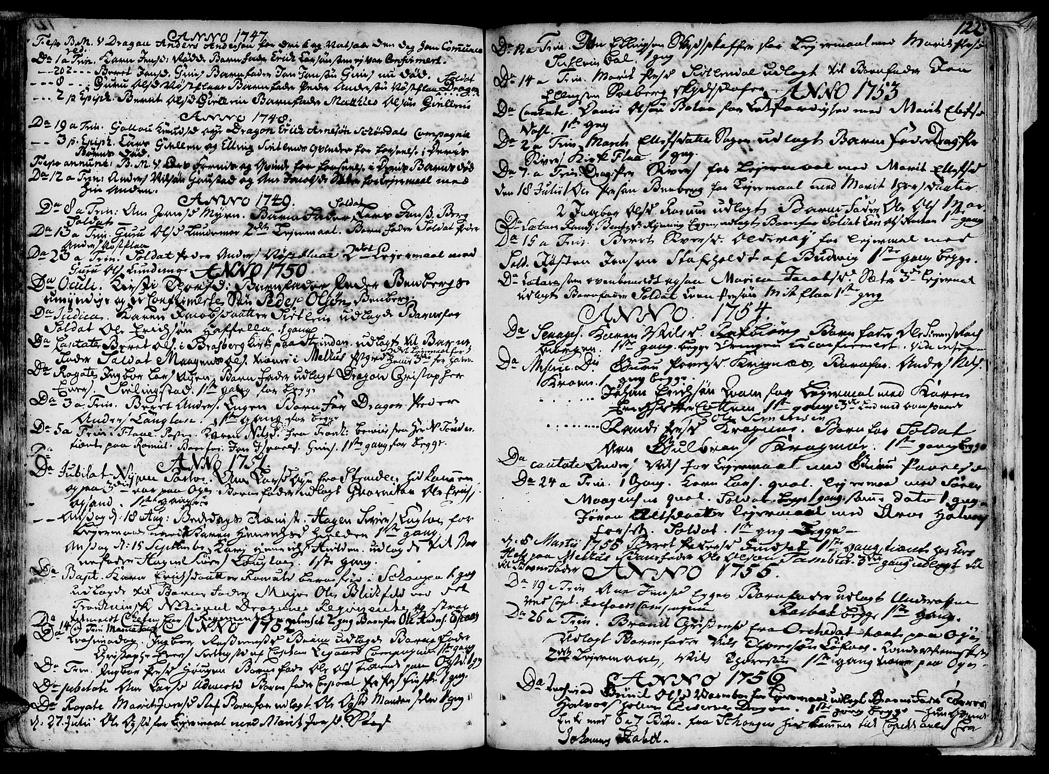 Ministerialprotokoller, klokkerbøker og fødselsregistre - Sør-Trøndelag, SAT/A-1456/691/L1057: Parish register (official) no. 691A01 /1, 1740-1767, p. 122
