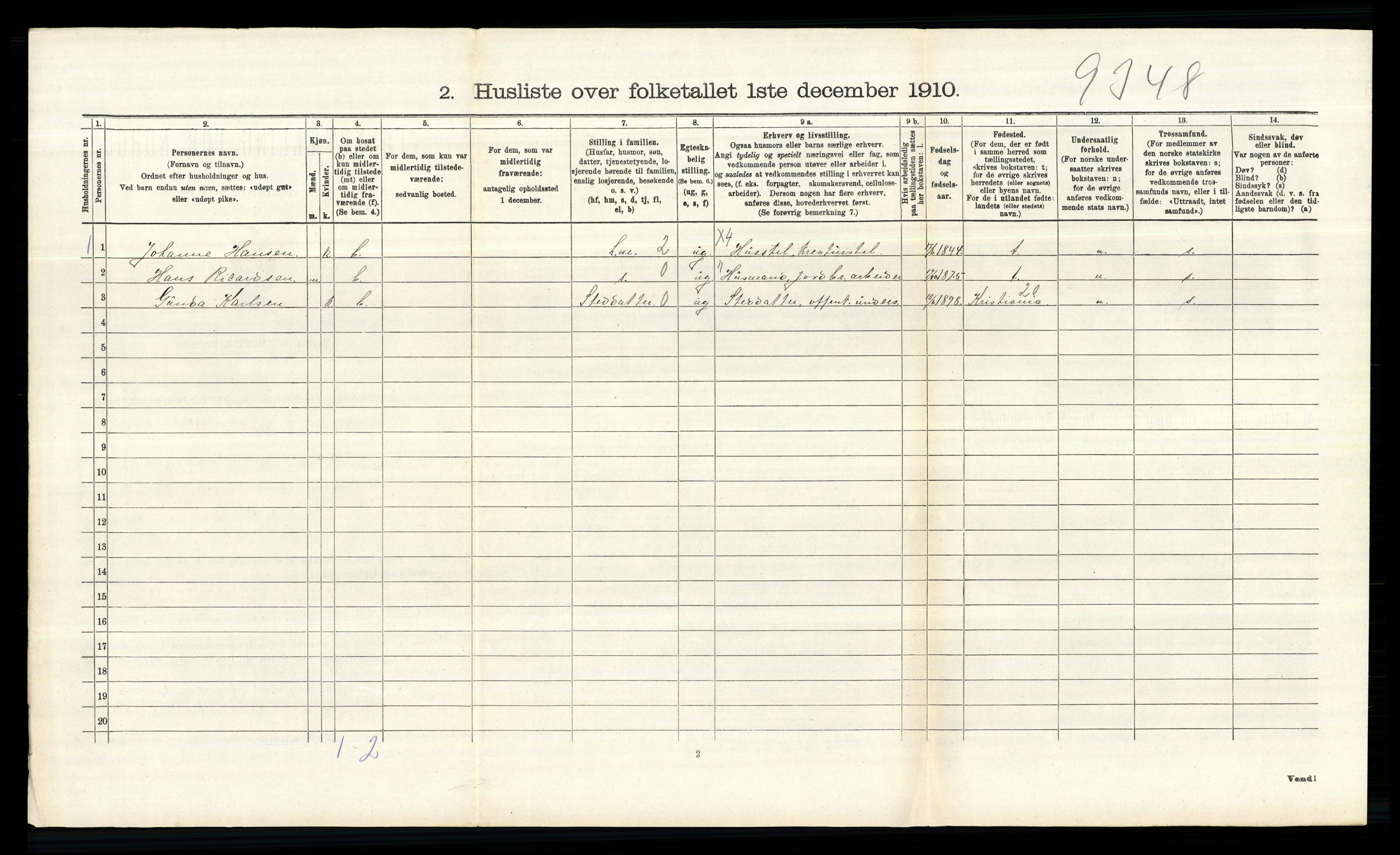 RA, 1910 census for Hobøl, 1910, p. 717