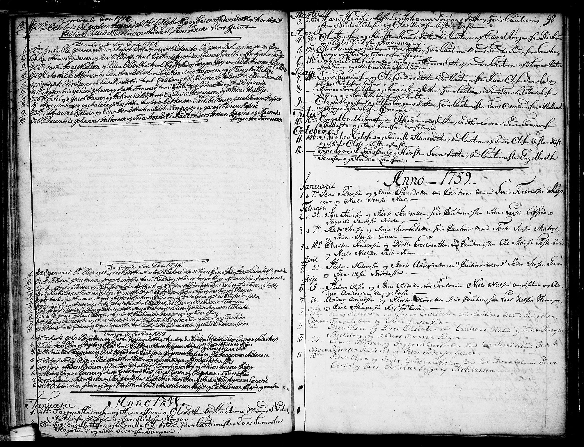 Idd prestekontor Kirkebøker, AV/SAO-A-10911/F/Fa/L0001: Parish register (official) no. I 1, 1720-1769, p. 98