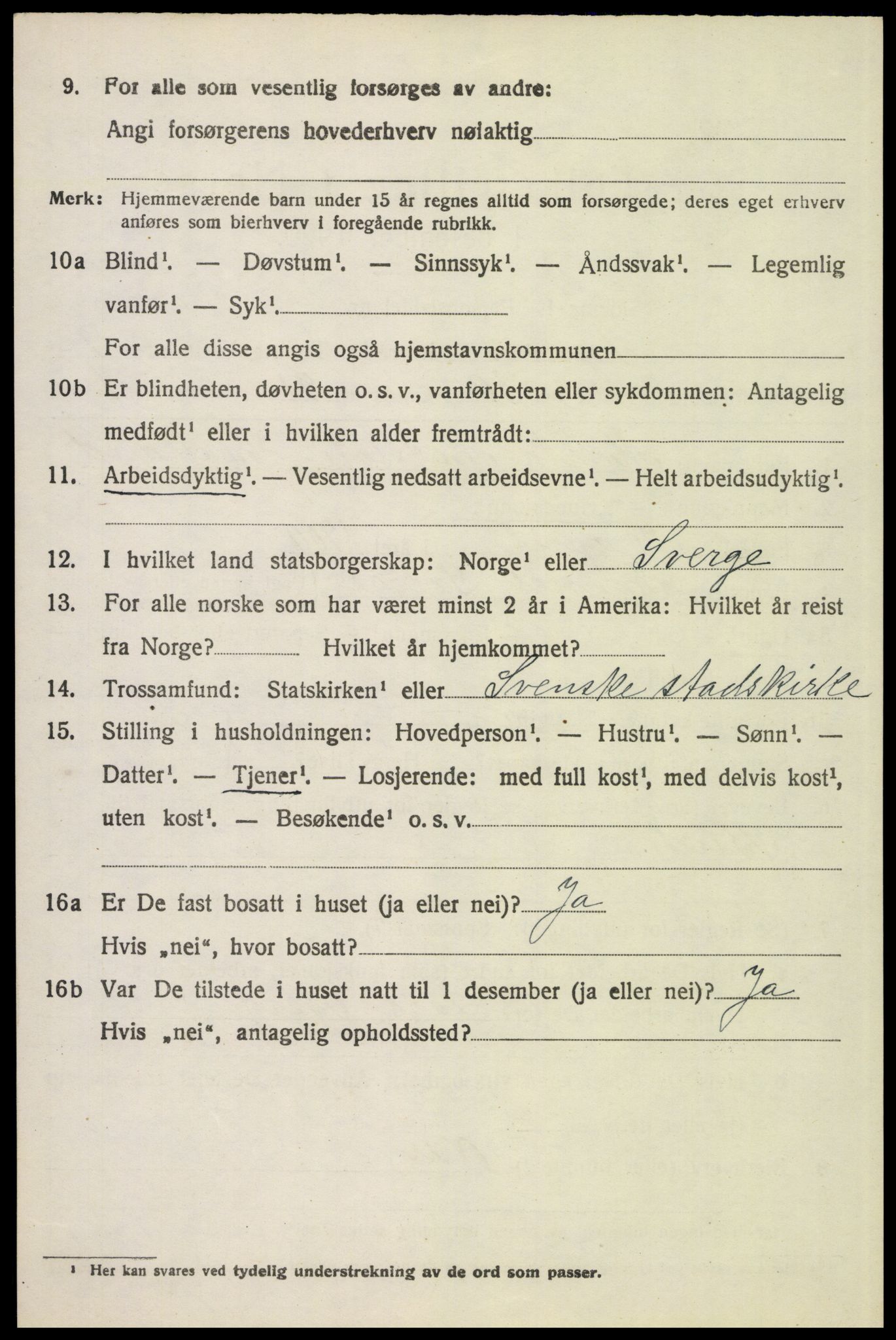 SAH, 1920 census for Tynset, 1920, p. 7493