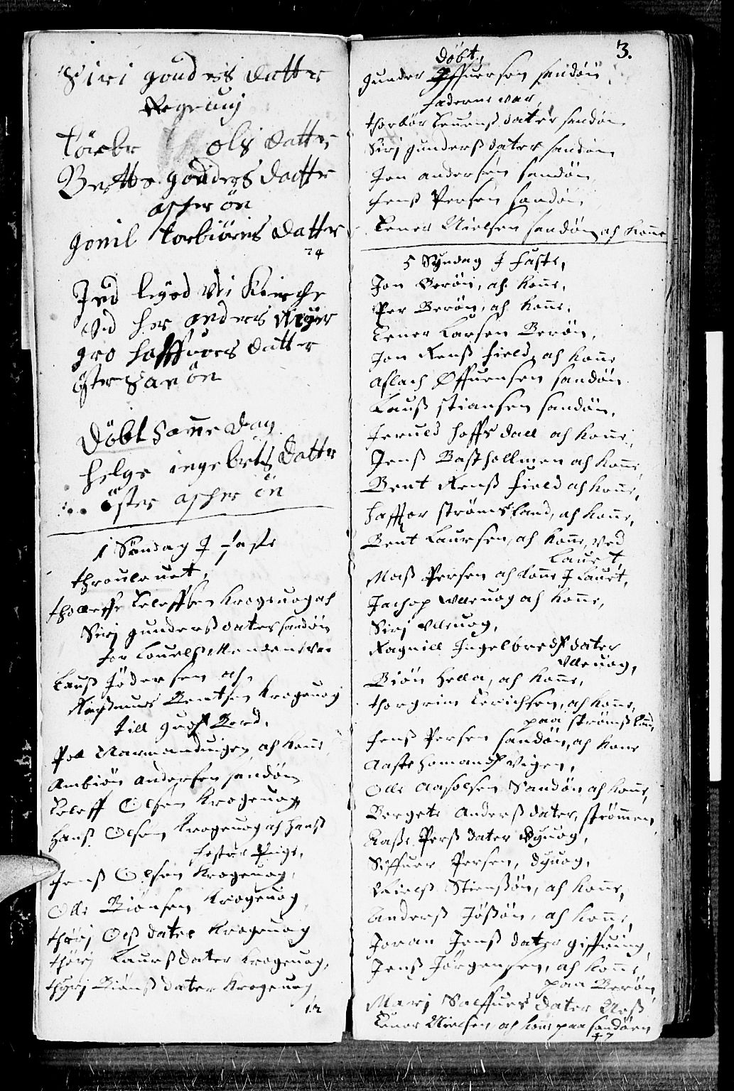 Dypvåg sokneprestkontor, AV/SAK-1111-0007/F/Fb/Fba/L0001: Parish register (copy) no. B 1, 1699-1706, p. 3