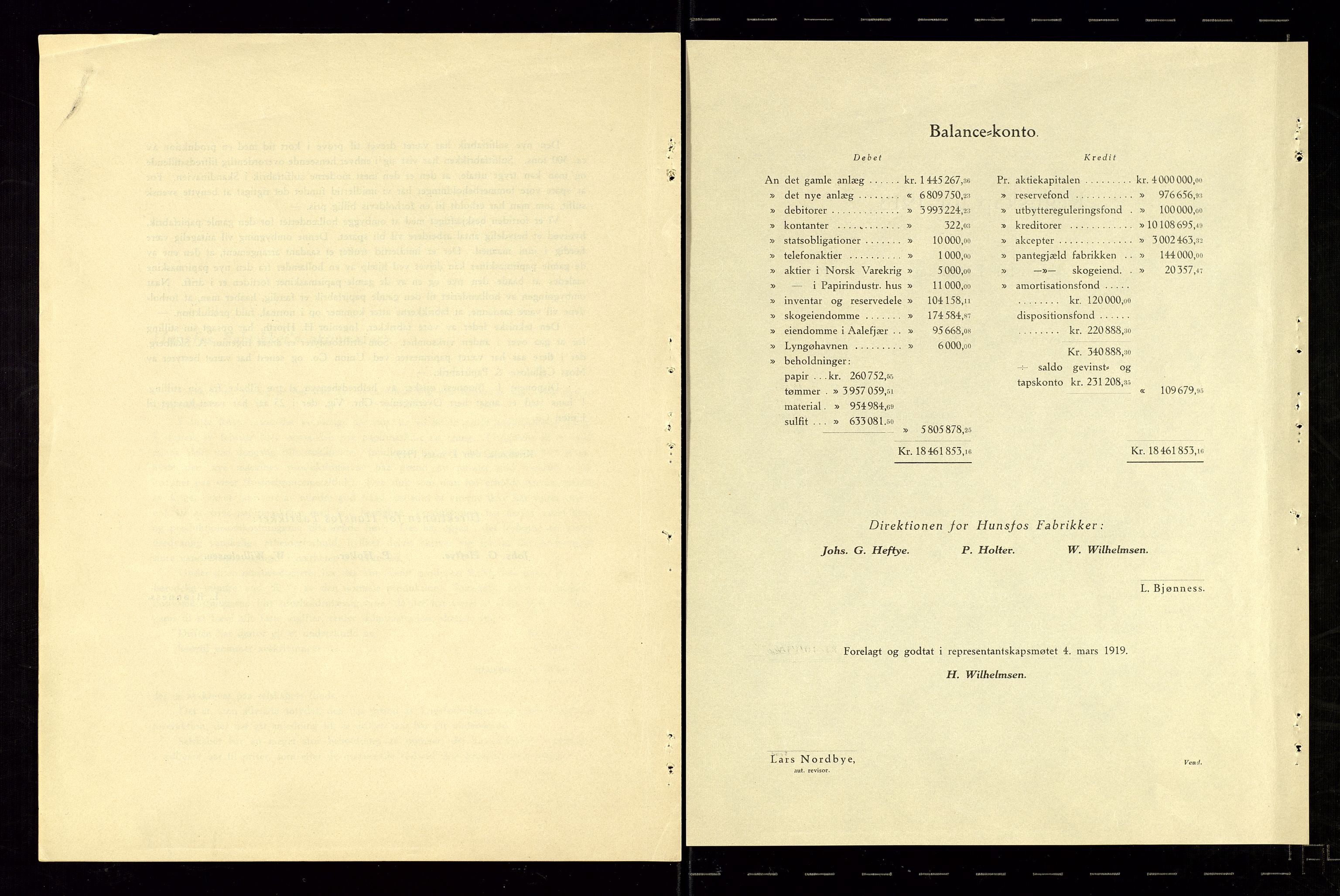 Hunsfos fabrikker, AV/SAK-D/1440/01/L0001/0003: Vedtekter, anmeldelser og årsberetninger / Årsberetninger og regnskap, 1918-1989, p. 8