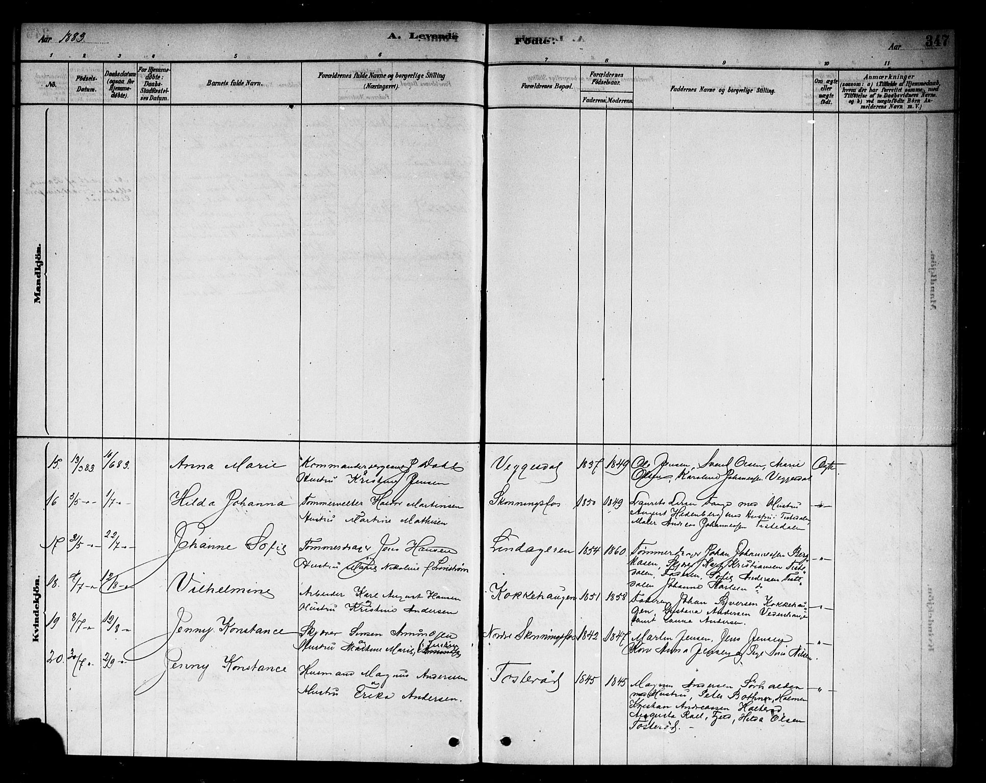 Berg prestekontor Kirkebøker, AV/SAO-A-10902/F/Fb/L0001: Parish register (official) no. II 1, 1878-1887, p. 347