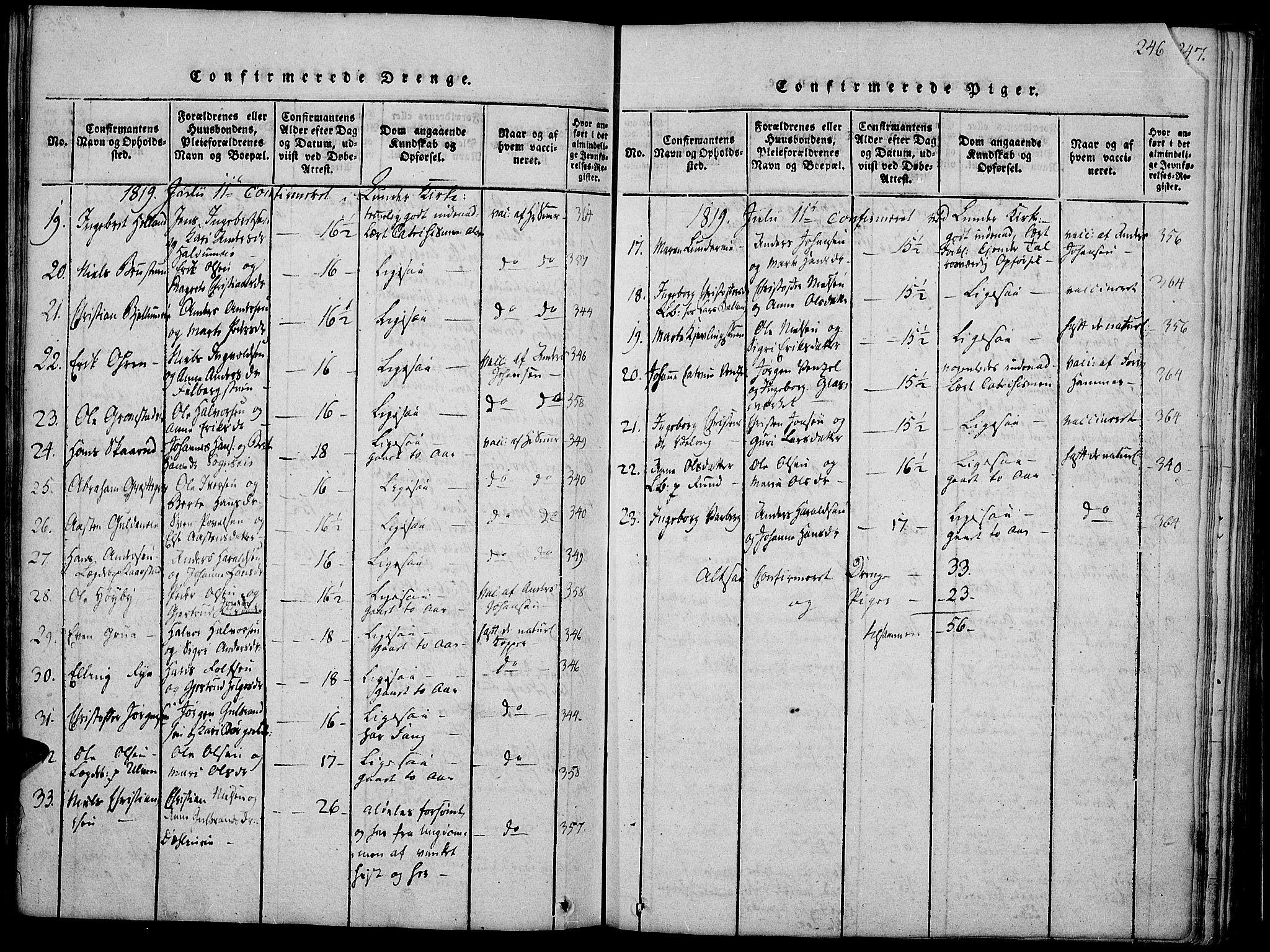 Jevnaker prestekontor, SAH/PREST-116/H/Ha/Haa/L0005: Parish register (official) no. 5, 1815-1837, p. 246
