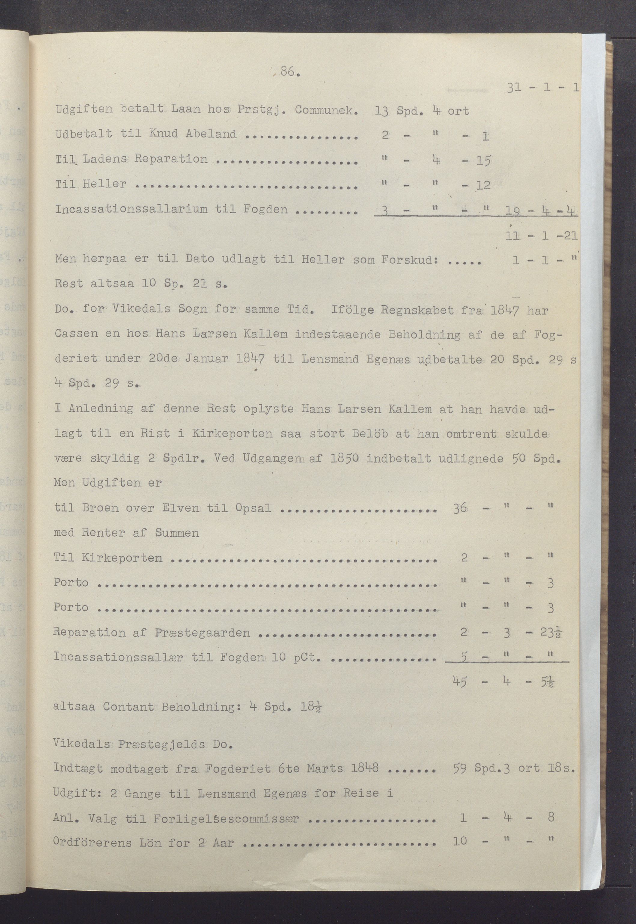 Vikedal kommune - Formannskapet, IKAR/K-100598/A/Ac/L0001: Avskrift av møtebok, 1837-1874, p. 86