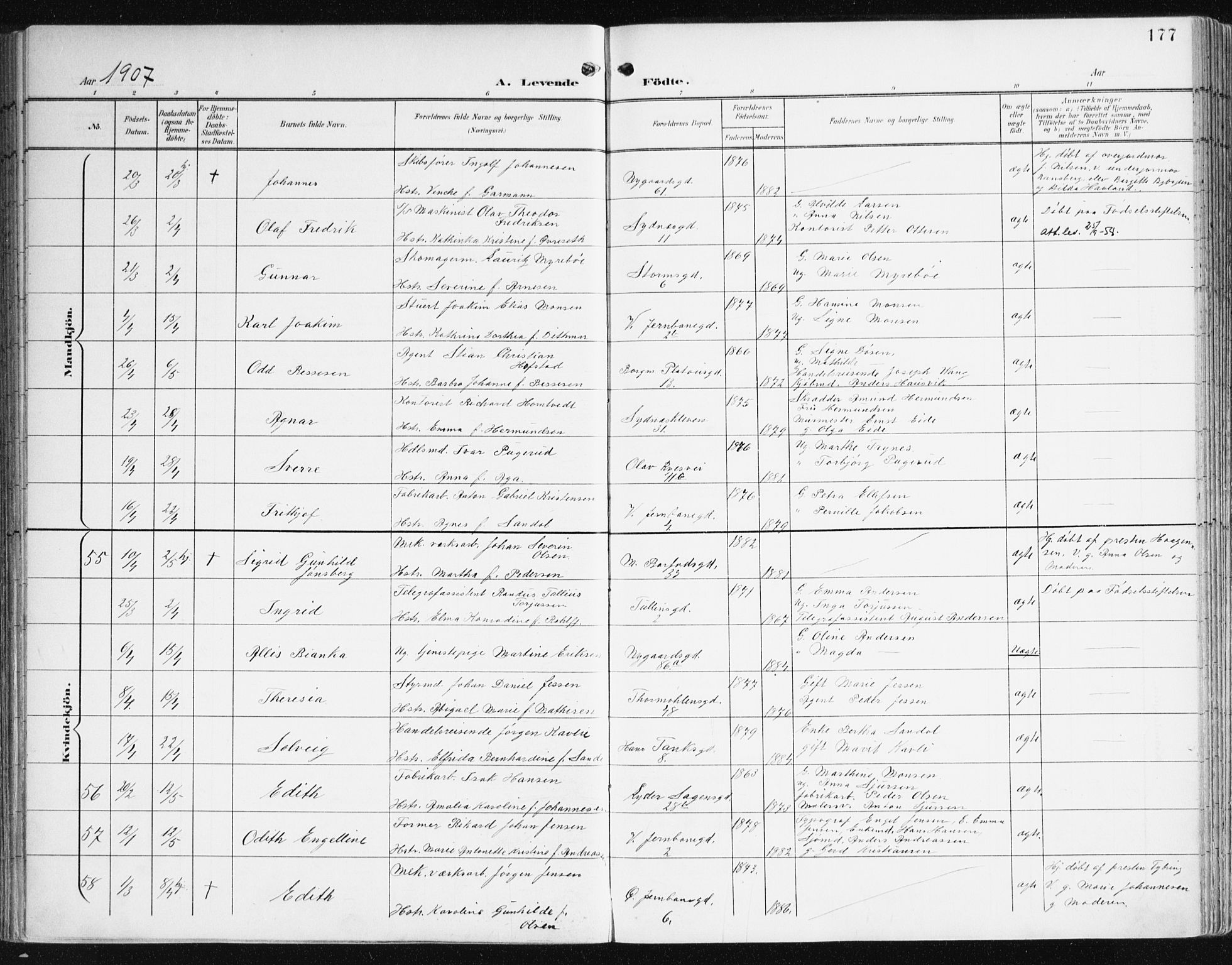 Johanneskirken sokneprestembete, AV/SAB-A-76001/H/Haa/L0002: Parish register (official) no. A 2, 1900-1912, p. 177