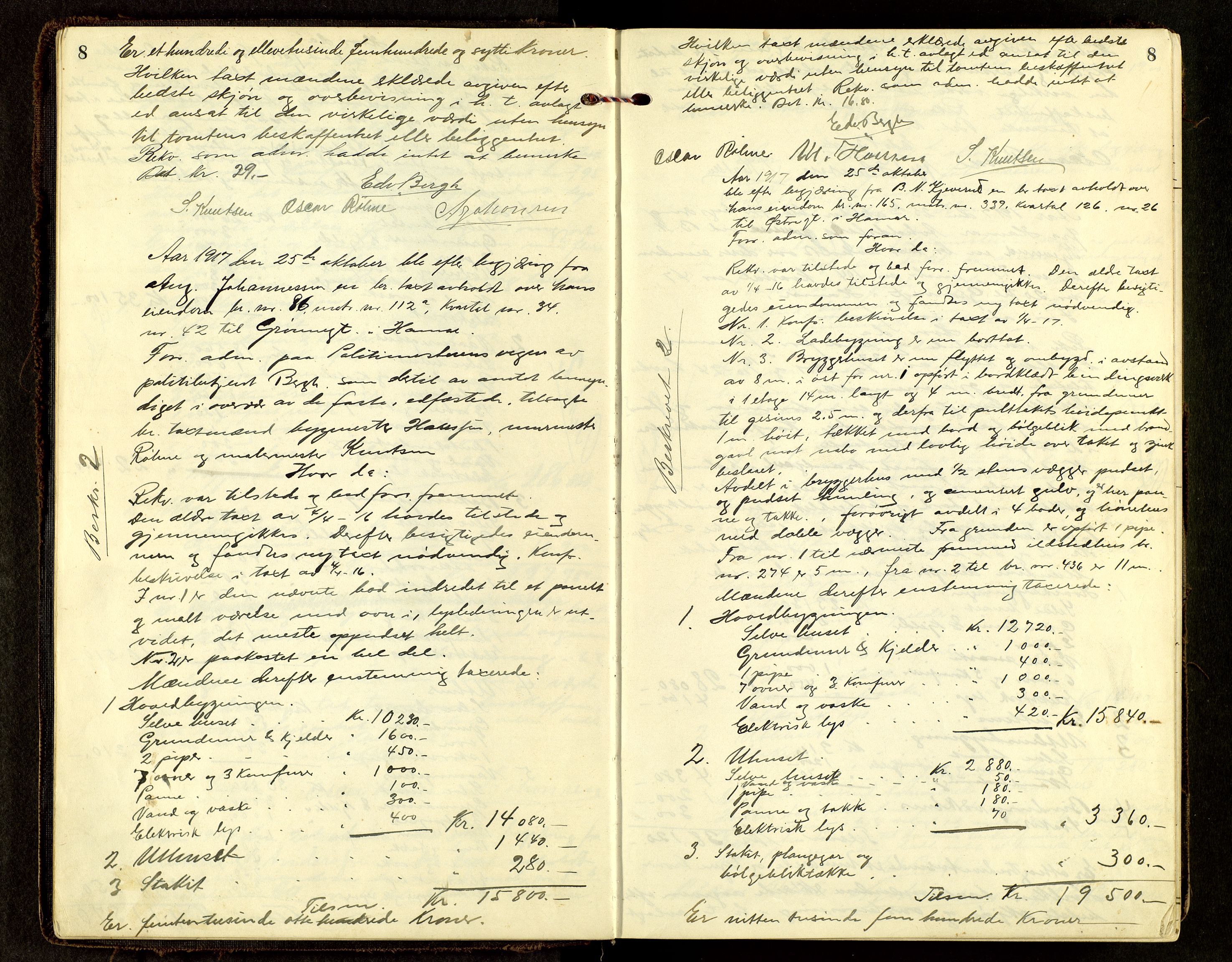 Norges Brannkasse, Hamar, AV/SAH-NBRANH-006/F/Fa/L0008: Branntakstprotokoll, 1917-1927, p. 8