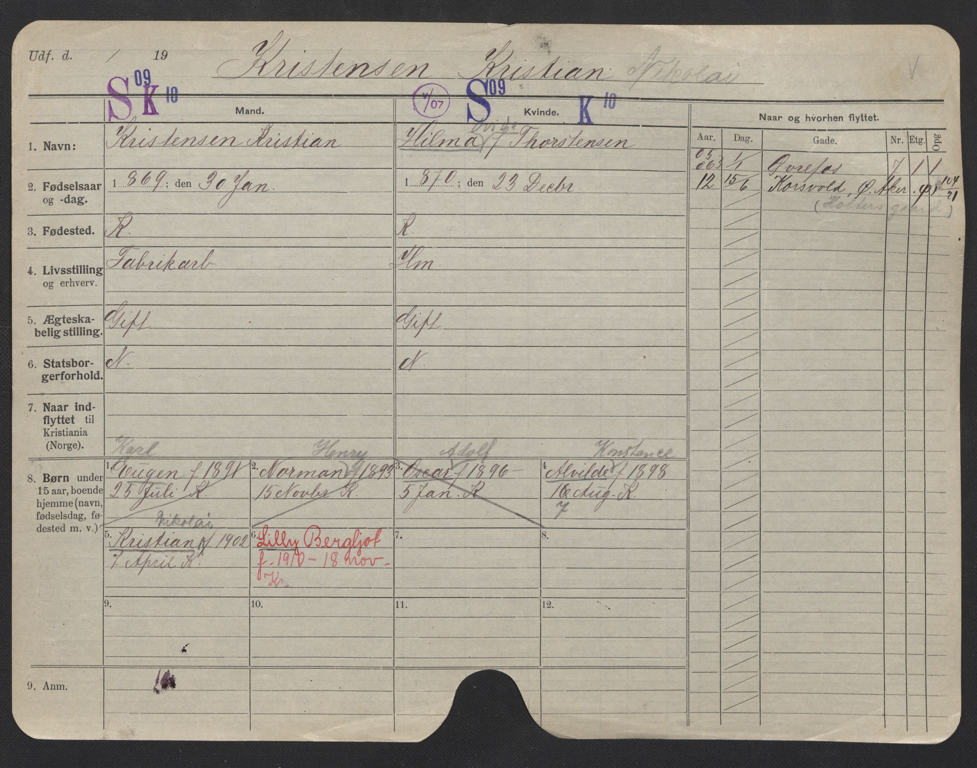 Oslo folkeregister, Registerkort, SAO/A-11715/F/Fa/Fac/L0006: Menn, 1906-1914, p. 576a