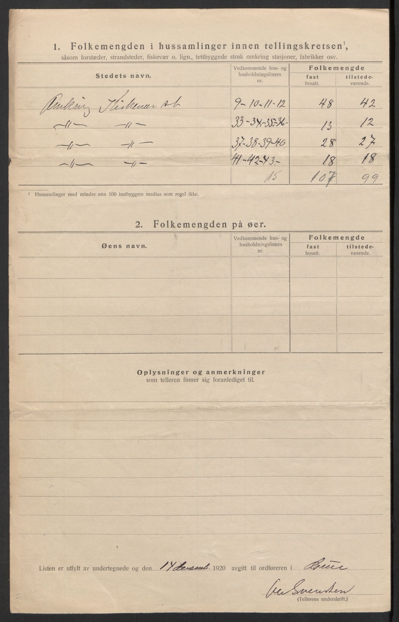 SAH, 1920 census for Grue, 1920, p. 42