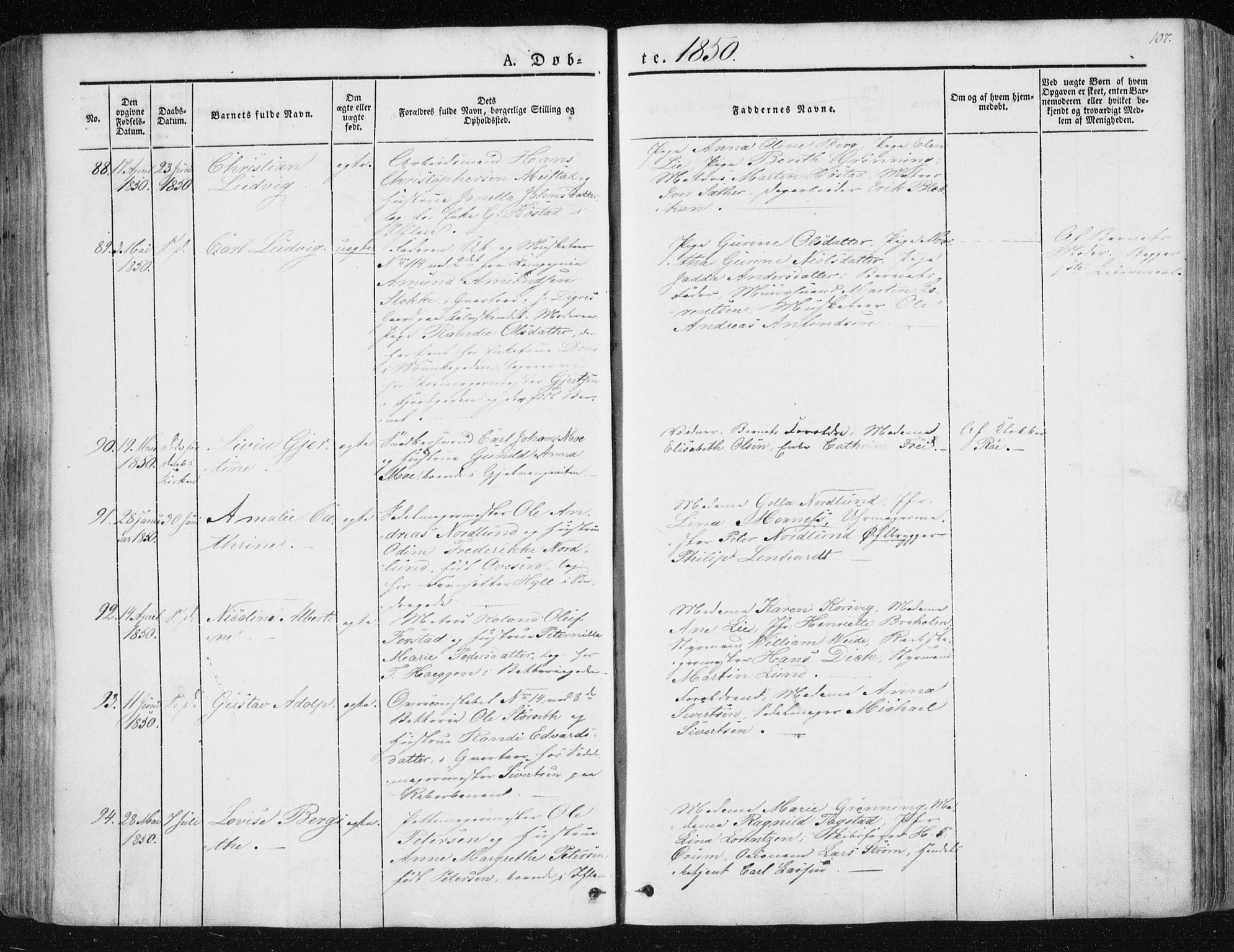 Ministerialprotokoller, klokkerbøker og fødselsregistre - Sør-Trøndelag, SAT/A-1456/602/L0110: Parish register (official) no. 602A08, 1840-1854, p. 107