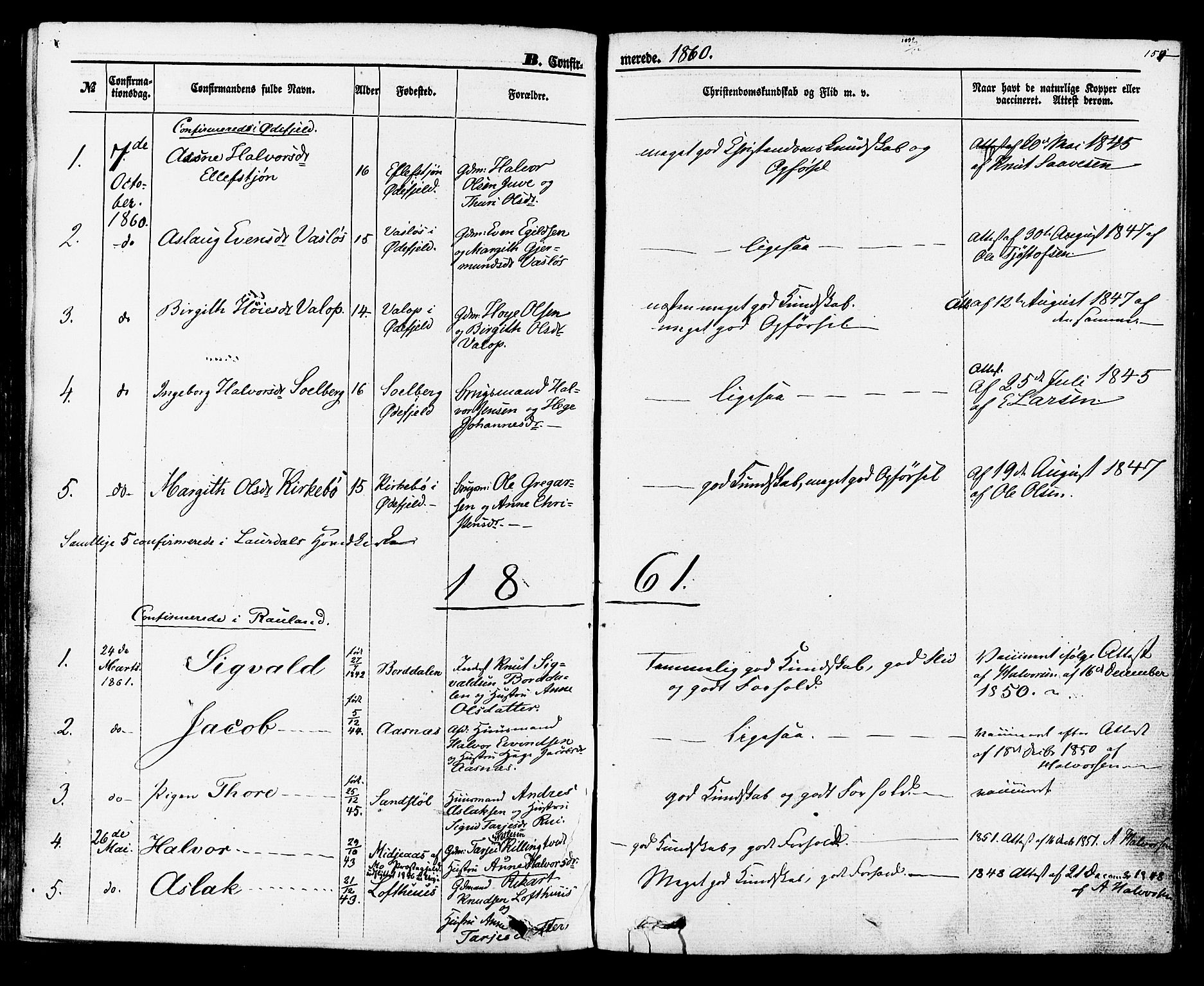 Rauland kirkebøker, AV/SAKO-A-292/F/Fa/L0003: Parish register (official) no. I 3, 1859-1886, p. 154